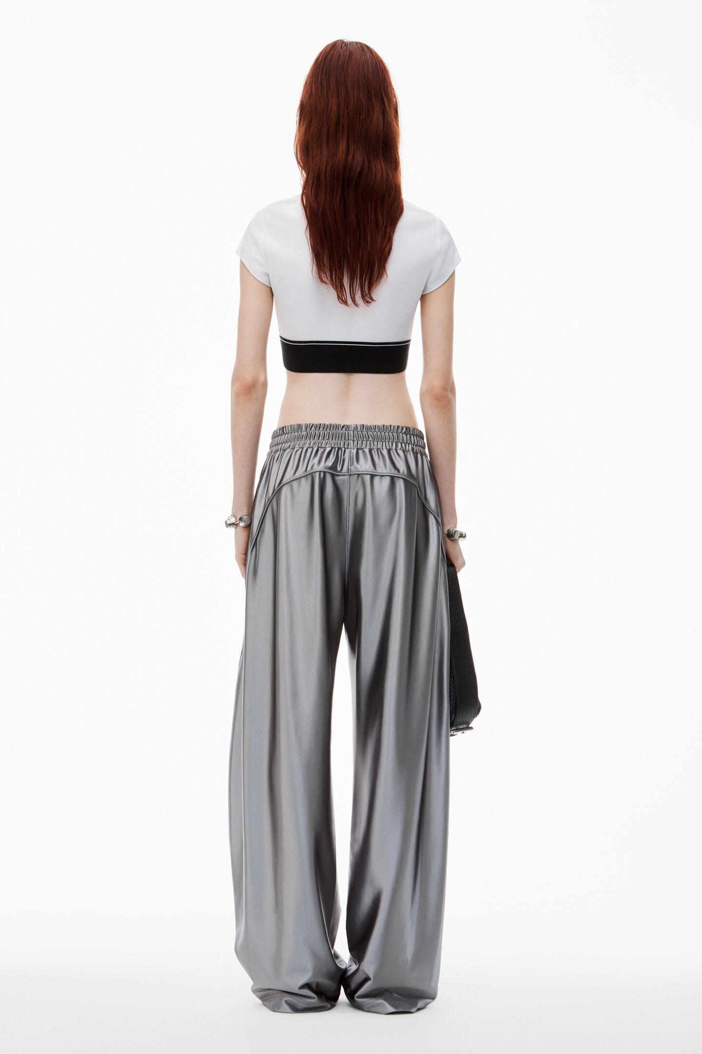 Alexander Wang Damen Trainingshose Silber GRAU Bild 4