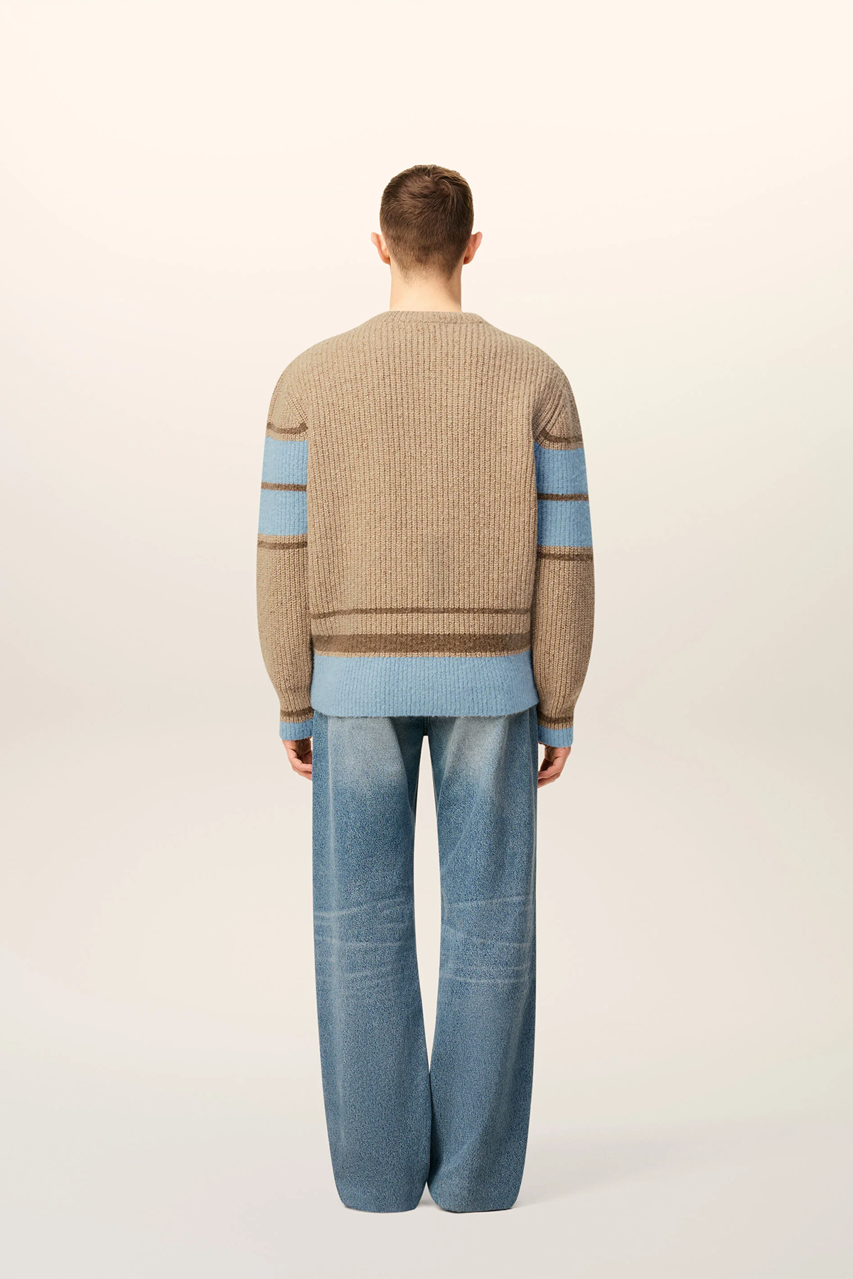AMI Paris Herren College-Strickpullover Braun CAMEL 280H25 Bild 4