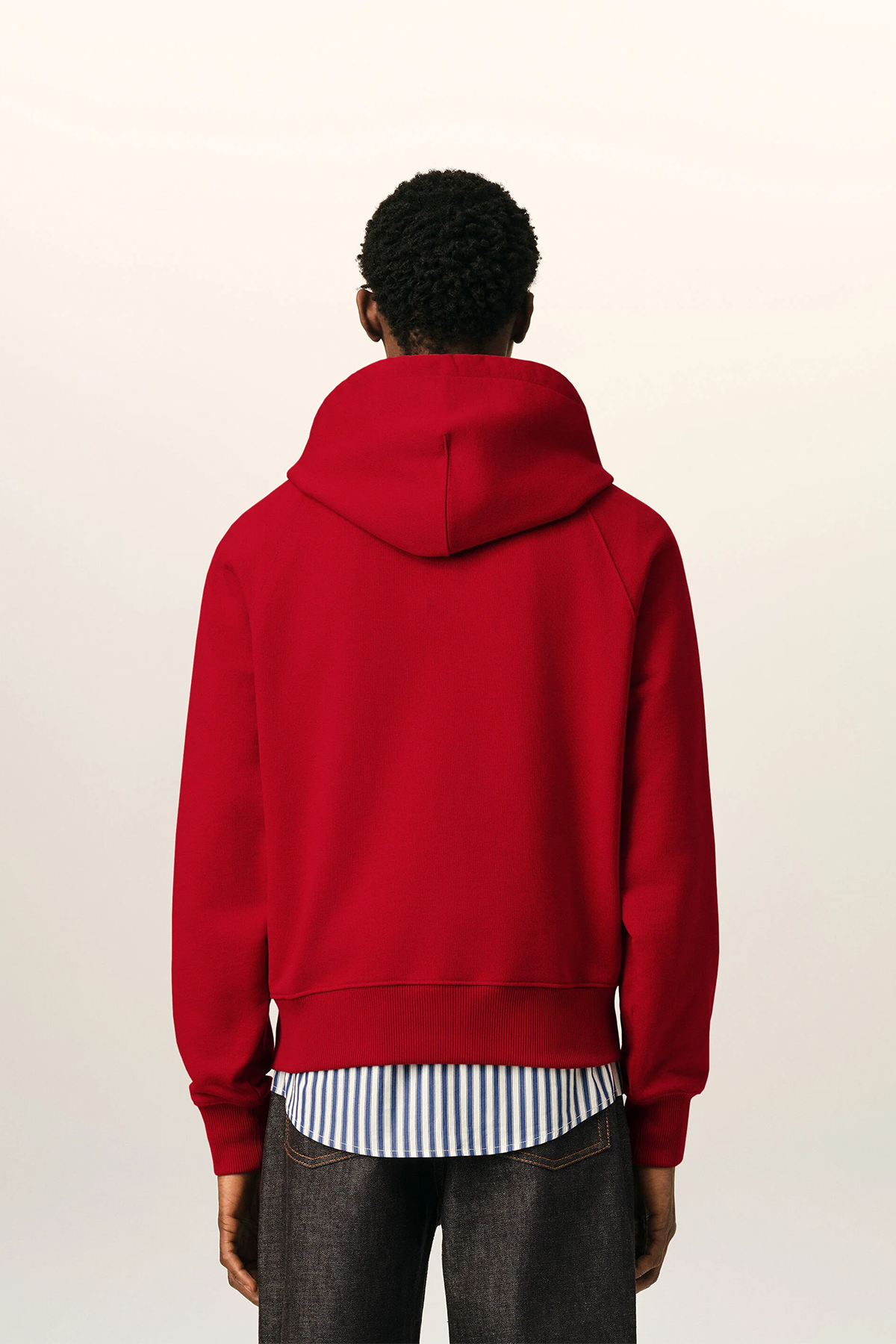 AMI Paris Herren Hoodie mit Ami Paris Stickerei Rubin Rot ROT Bild 3