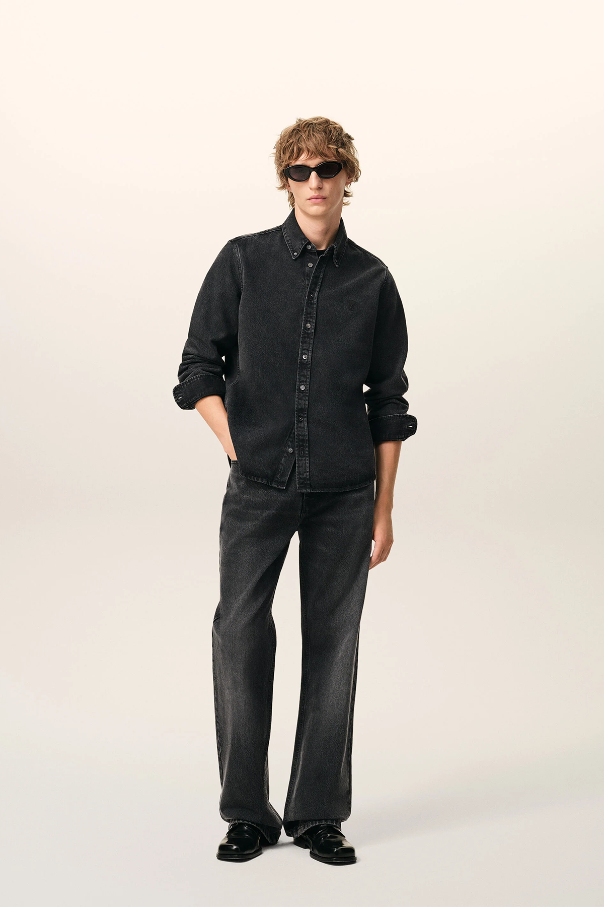 AMI Paris Herren Jeanshemd Schwarz SCHWARZ Bild 2