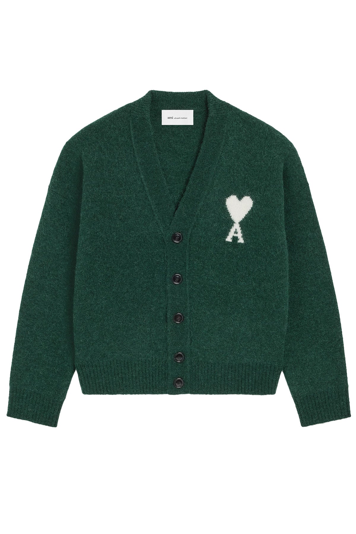 AMI Paris Herren Strickjacke Flaschengrün/Ecru DUNKELGRÜN Bild 1