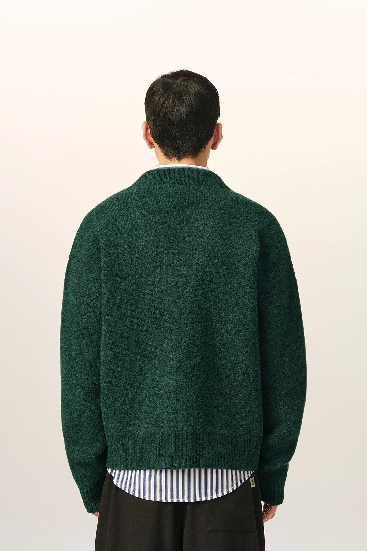 AMI Paris Herren Strickjacke Flaschengrün/Ecru DUNKELGRÜN Bild 4