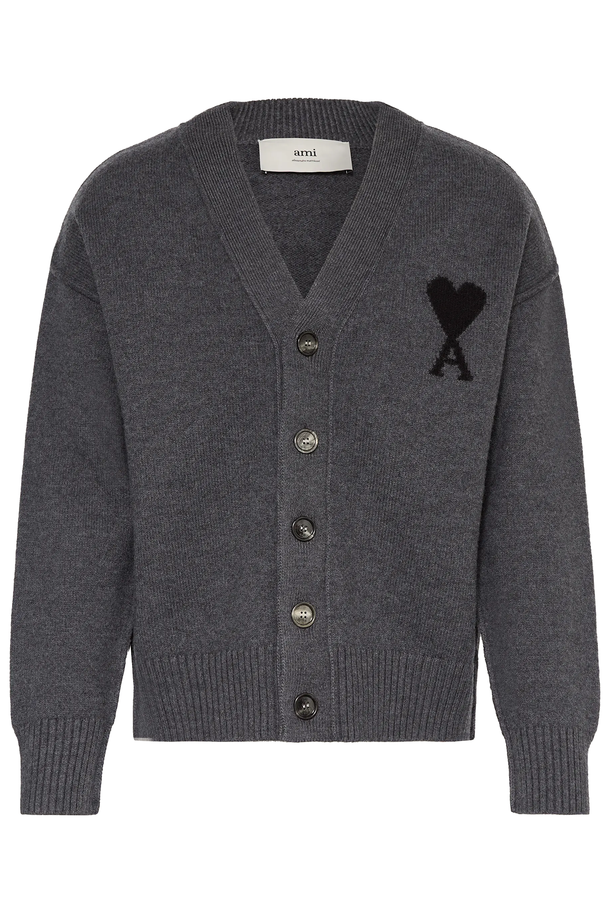 AMI Paris Herren Strickjacke Grau GRIS CHINE/ NOIR 0504H25 Bild 1