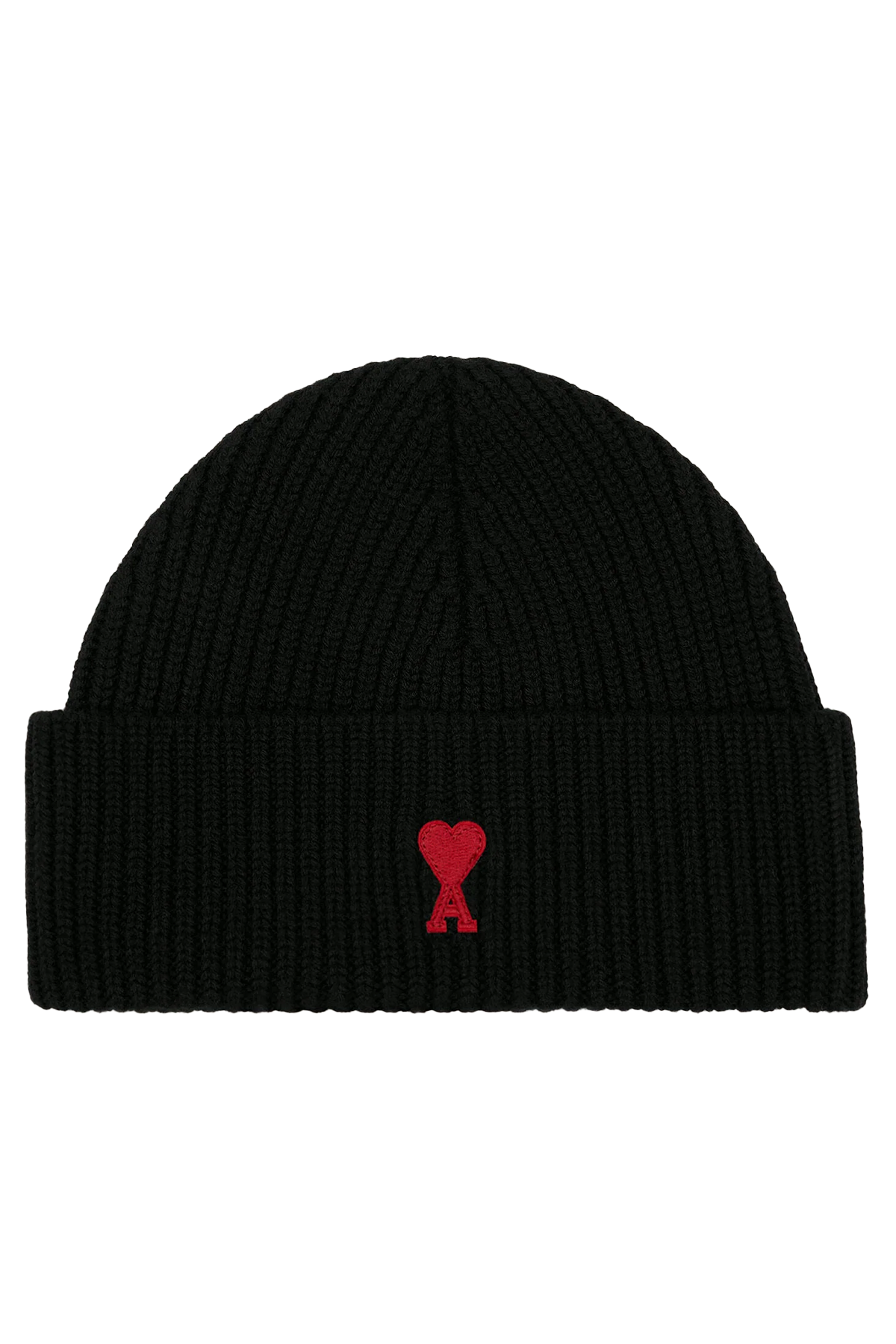 AMI Paris Herren Strickmütze Schwarz 009 BLACK/RED Bild 1