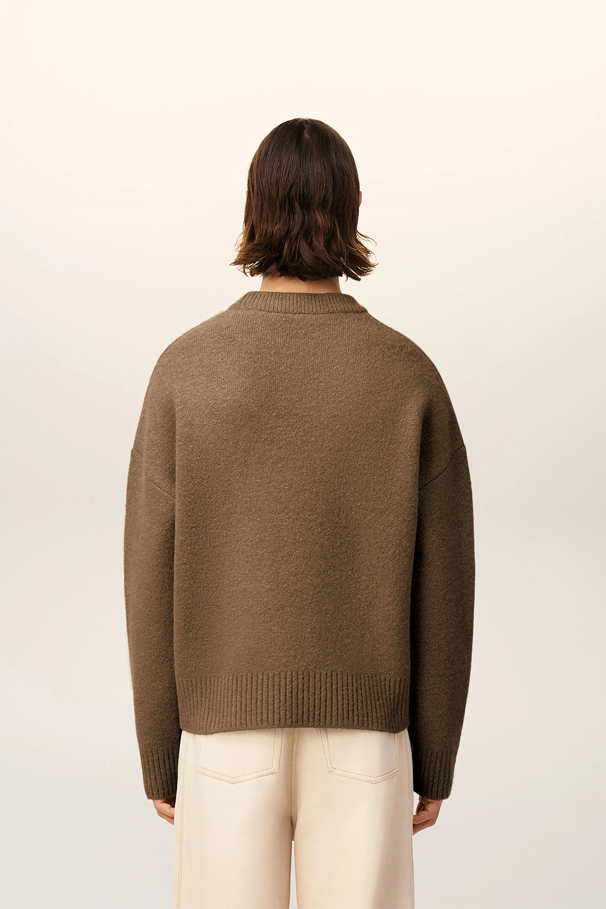 AMI Paris Herren Strickpullover Braun NOISETTE/ECRU 217H25 Bild 5