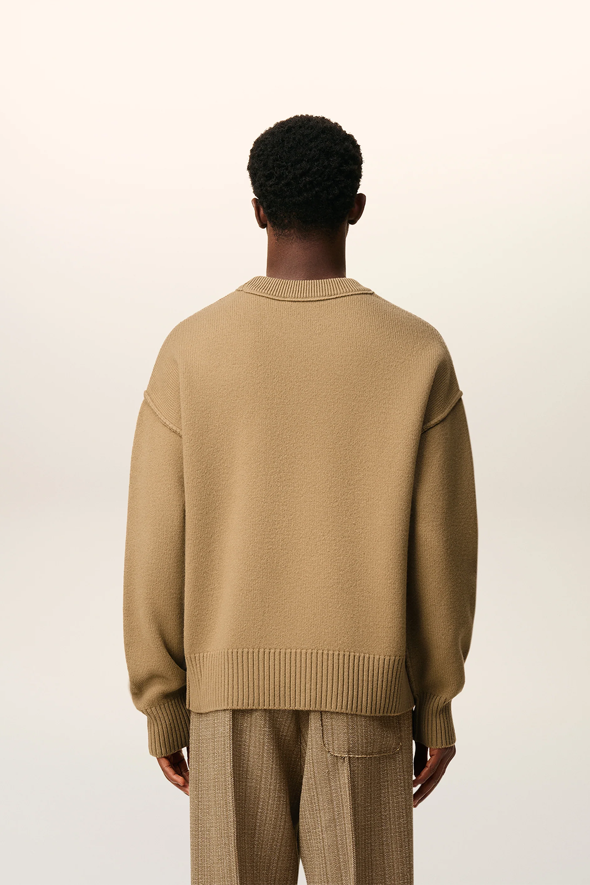 AMI Paris Herren Strickpullover Braun CAMEL/NOIR 288H25 Bild 4