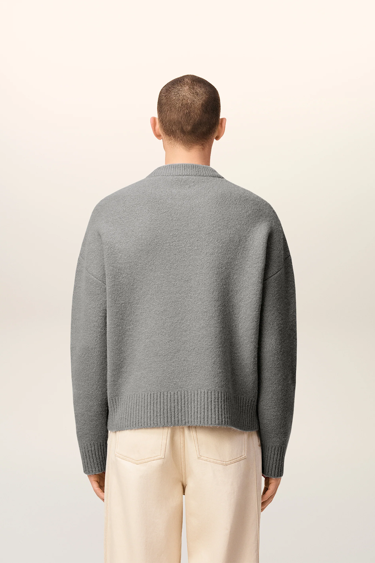 AMI Paris Herren Strickpullover Grau GRIS/ECRU 058H25 Bild 4