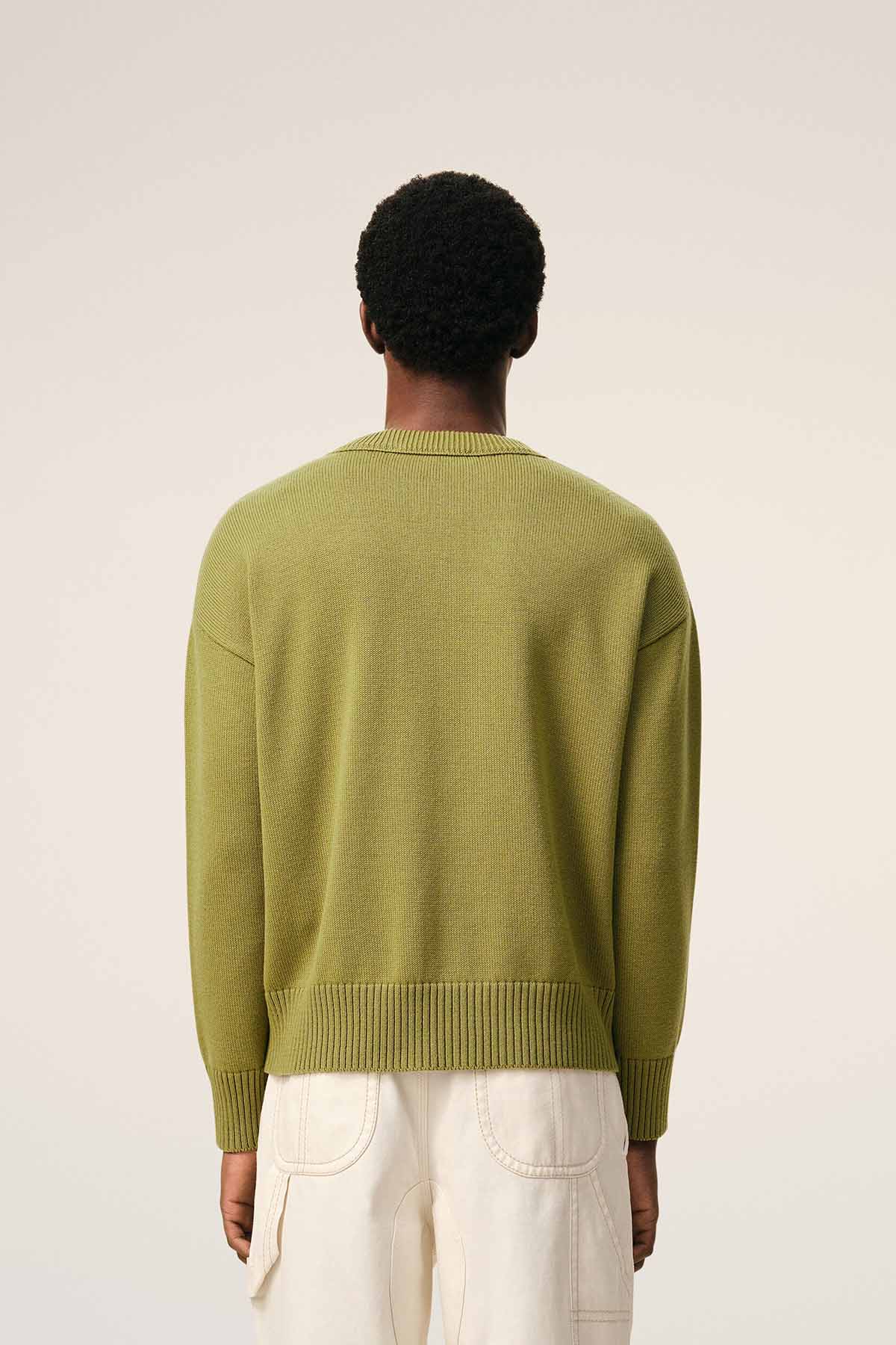 AMI Paris Herren Strickpullover Matcha GRÜN Bild 3