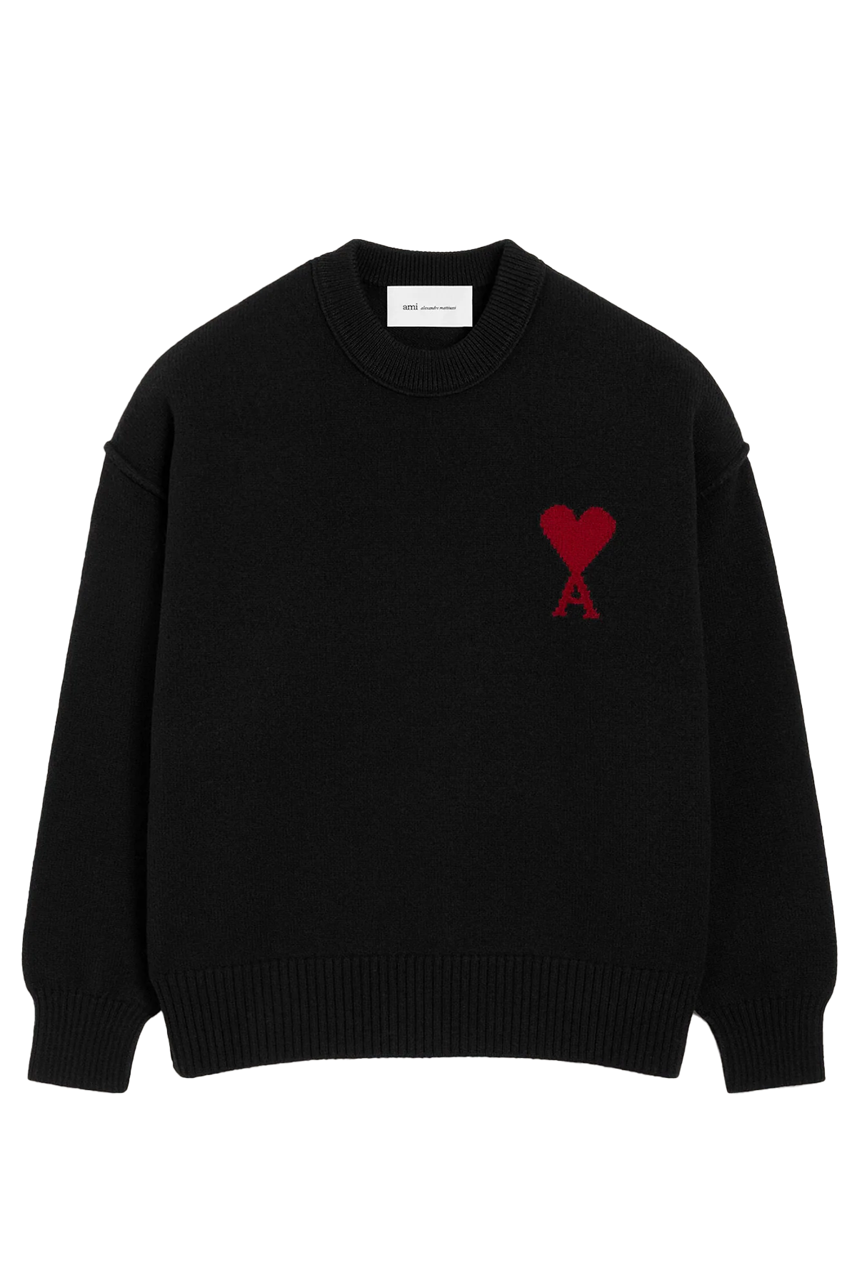 AMI Paris Herren Strickpullover Schwarz/Rot SCHWARZ Bild 1