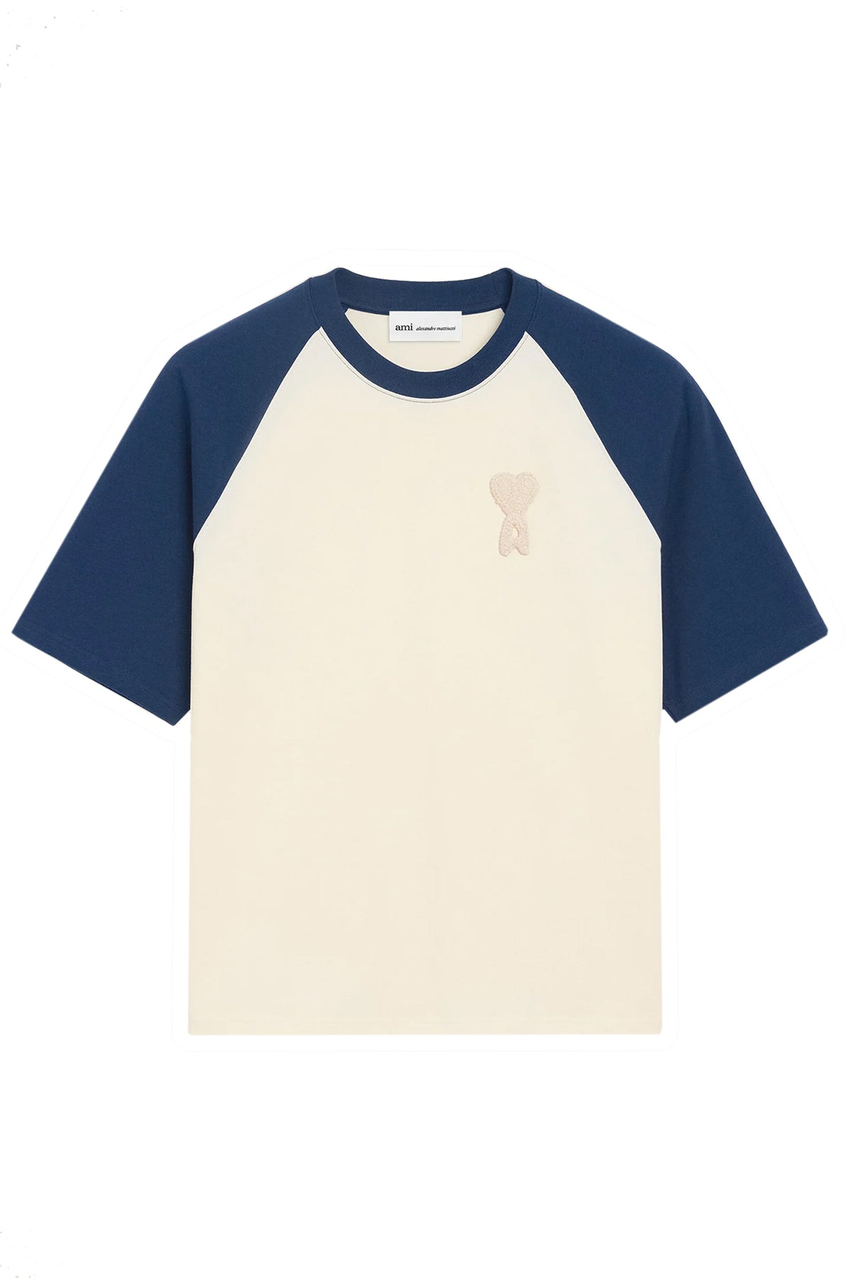 AMI Paris Herren T-Shirt Natur-Weiss/Navy NATUR-WEISS Bild 1