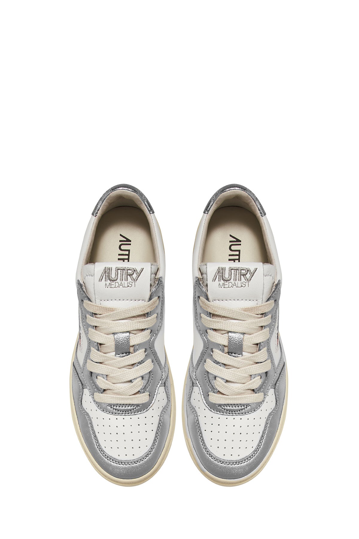 Autry Damen Low Sneaker Medalist Bicolor Weiss/Silver WEISS Bild 4