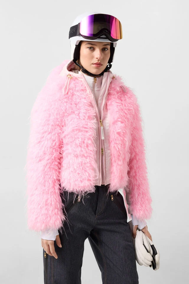 Bogner Damen Faux-Fur-Skijacke Kela Neon-Pink 665 Bild 3