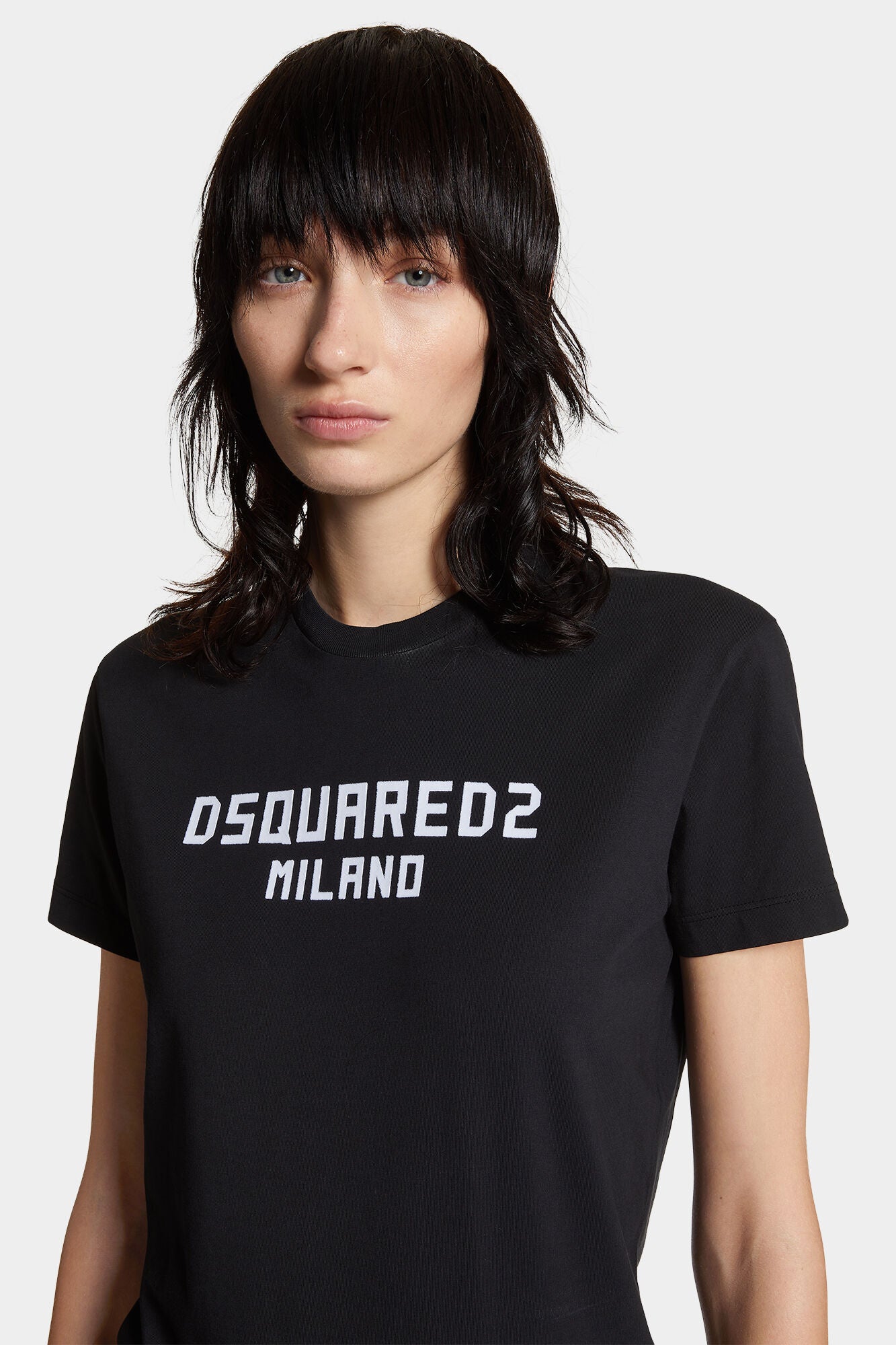 Dsquared2 Damen Just Right Fit D2 Milano T-Shirt Schwarz SCHWARZ Bild 5