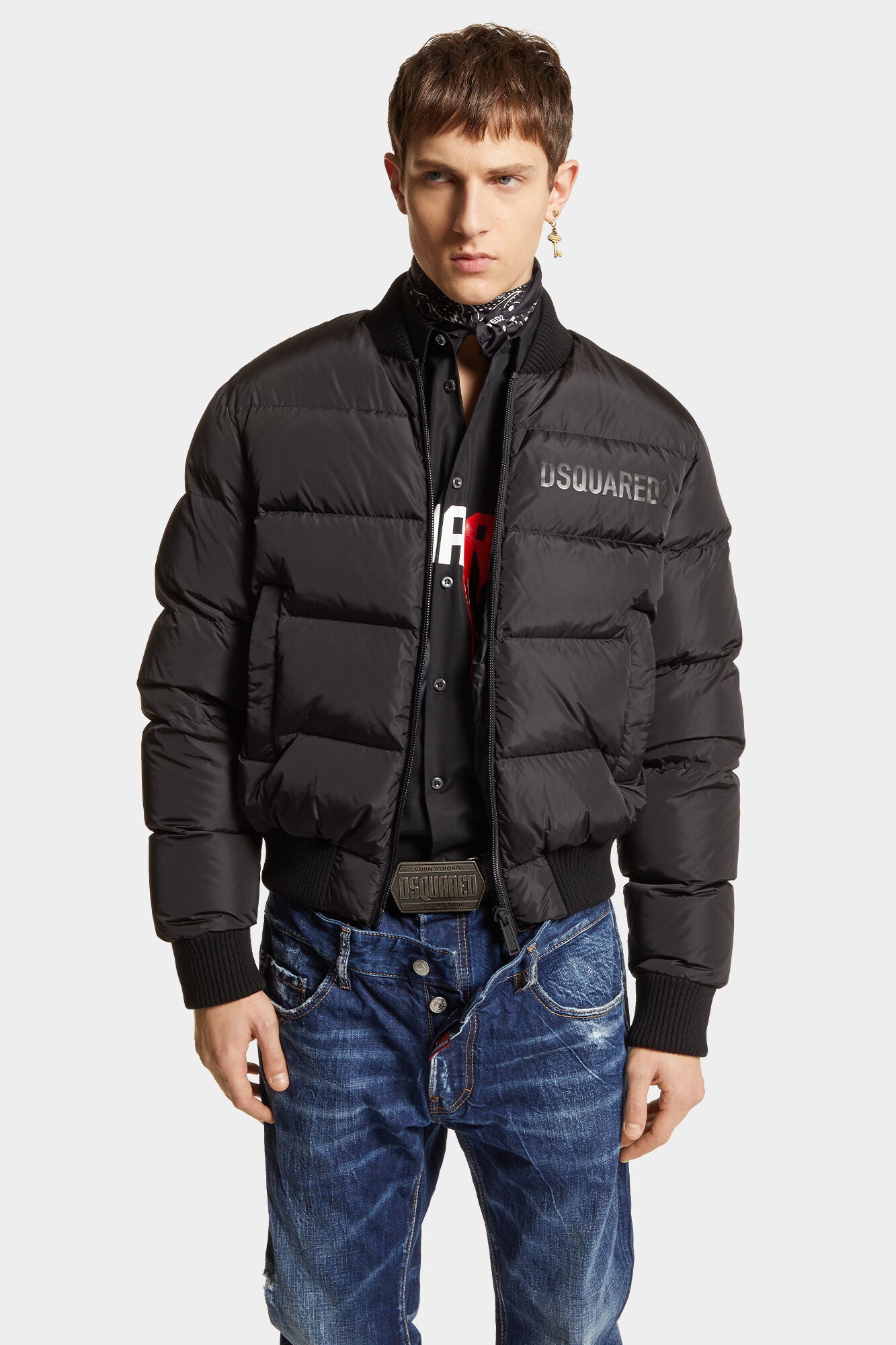 Dsquared2 Herren Daunenjacke Puffer Bomber Schwarz SCHWARZ Bild 2