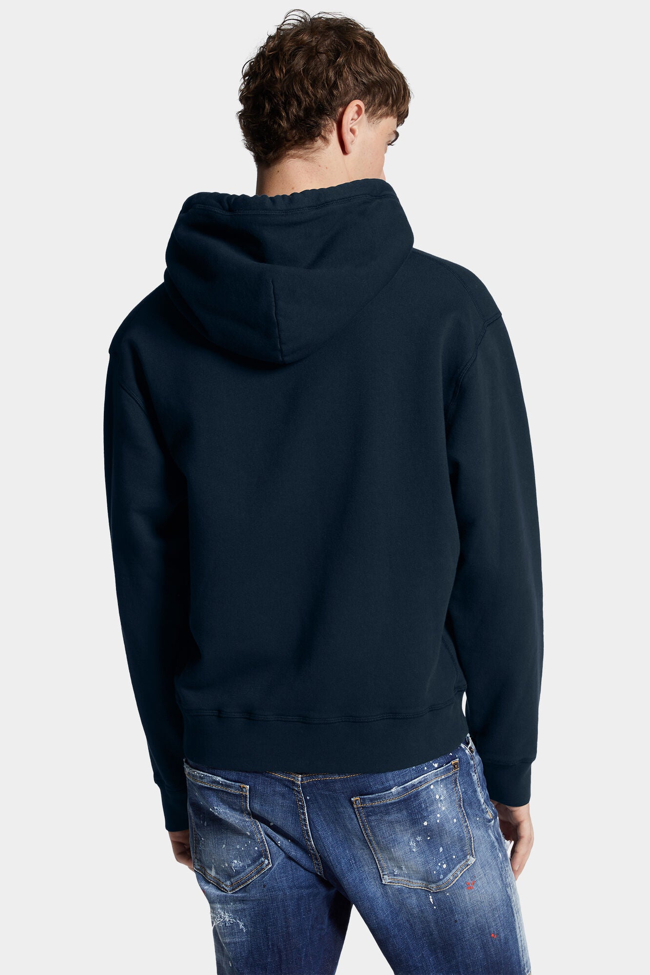 Herren Just Right Fit Dsquared2 Milano Hoodie Navy MARINE-BLAU Bild 4