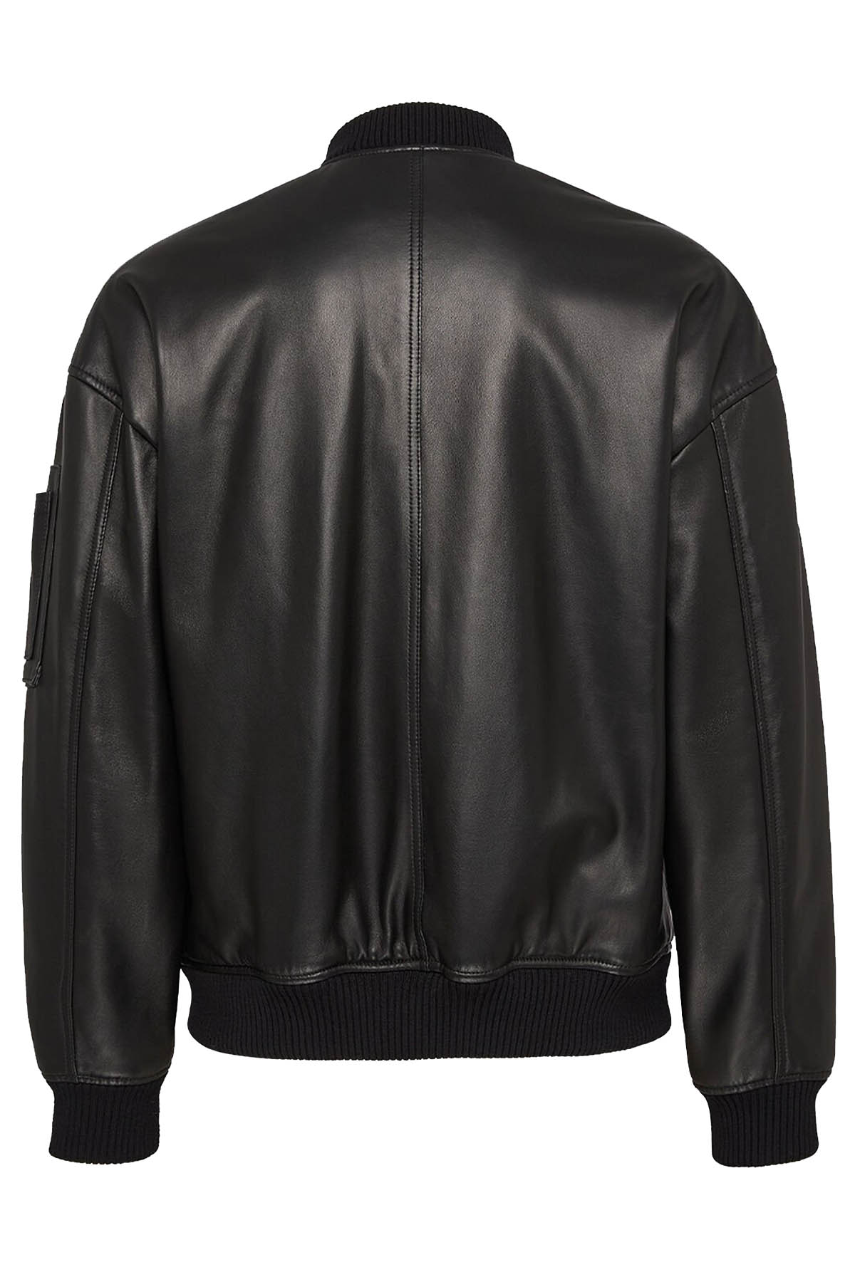 Dsquared2 Herren Leder Bomber Jacke Schwarz SCHWARZ Bild 4