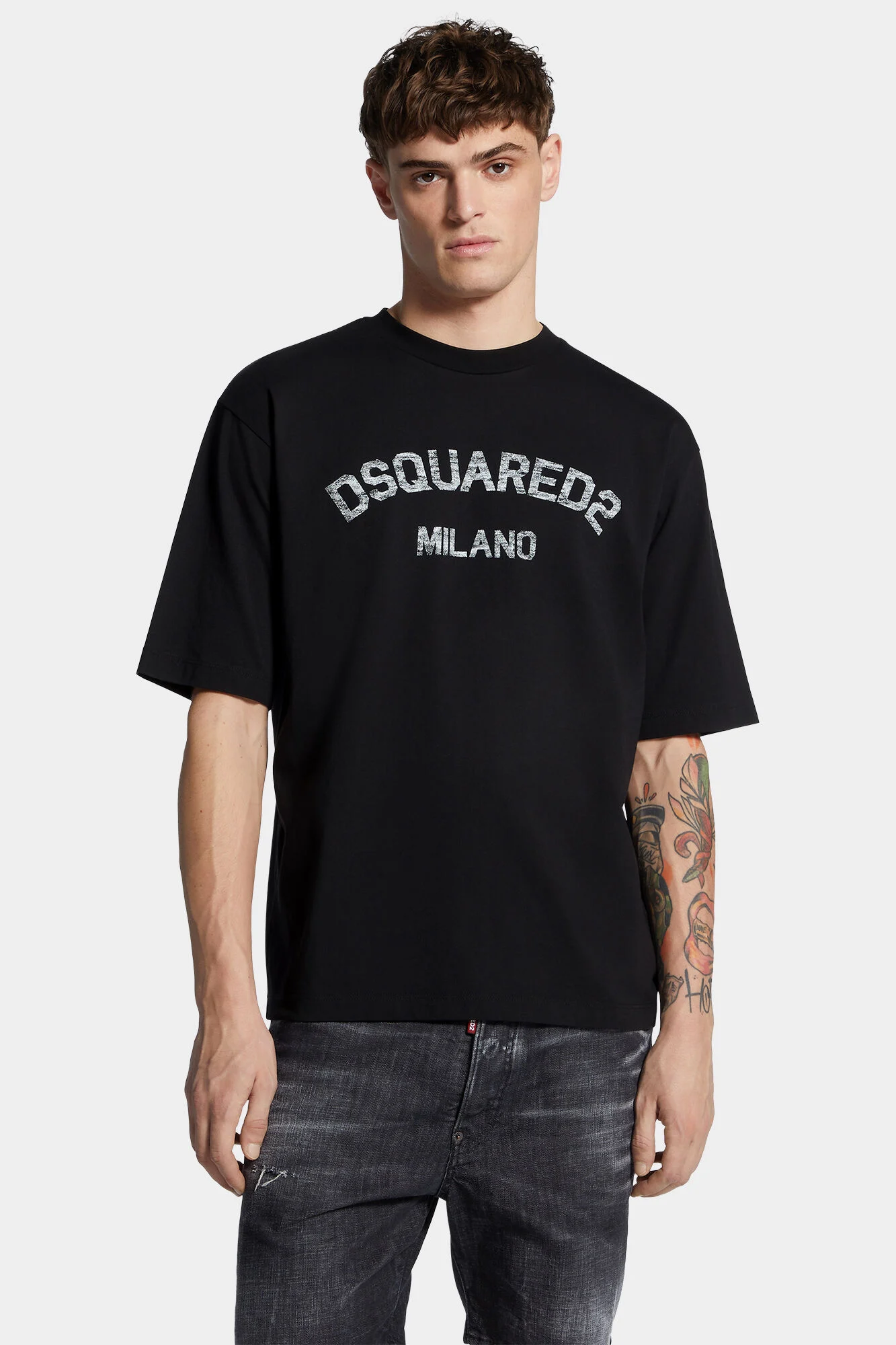 Dsquared2 Herren Loose Fit Faded Milano Tee Schwarz SCHWARZ Bild 2