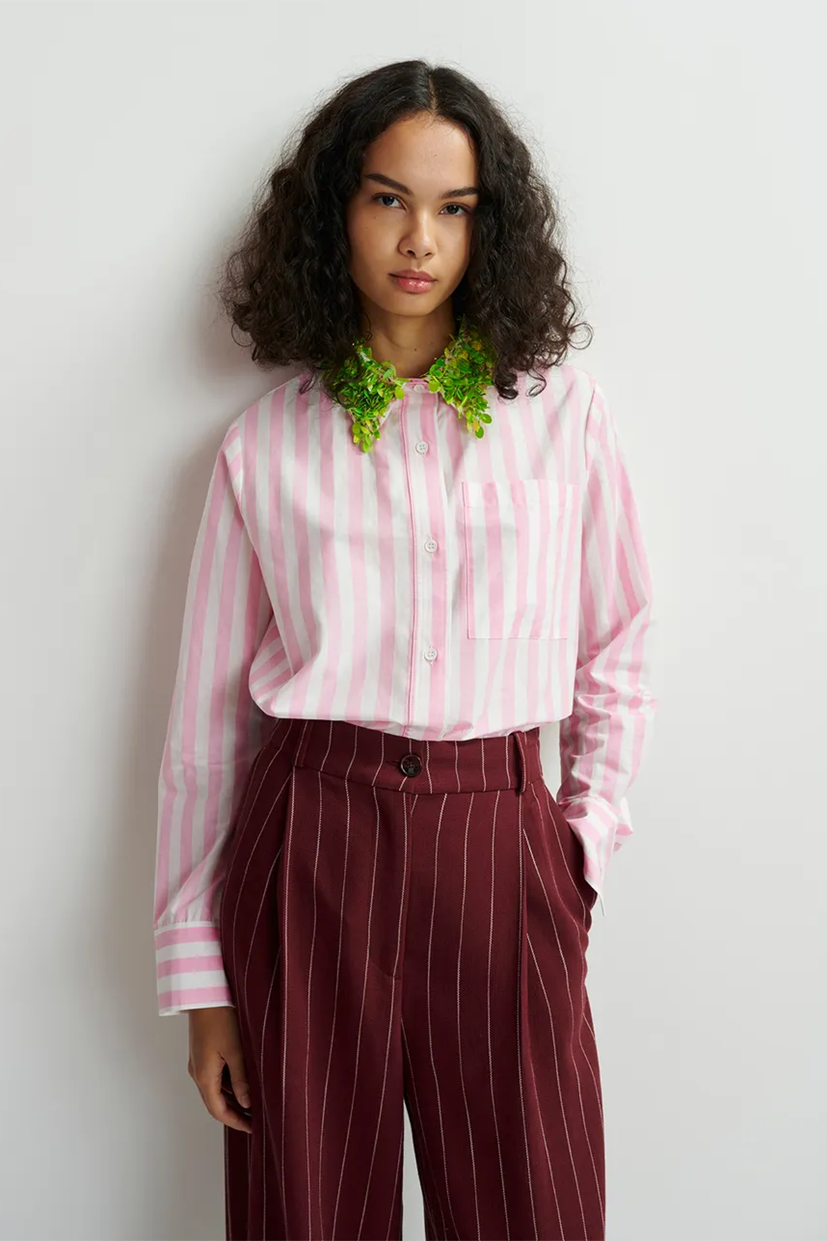 Essentiel Antwerp Damen Bluse Hashbrown Grün/Rosa/Weiss ROSA Bild 3