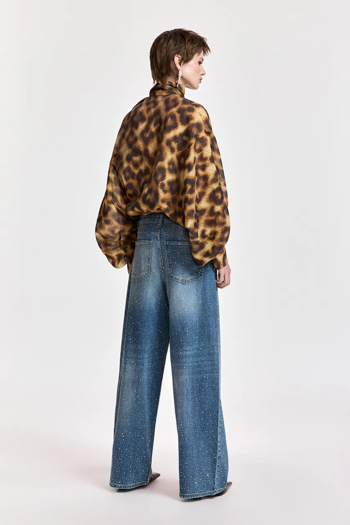 Essentiel Antwerp Damen Jeans mit Strassverzierung Kactus Blau BLAU Bild 4