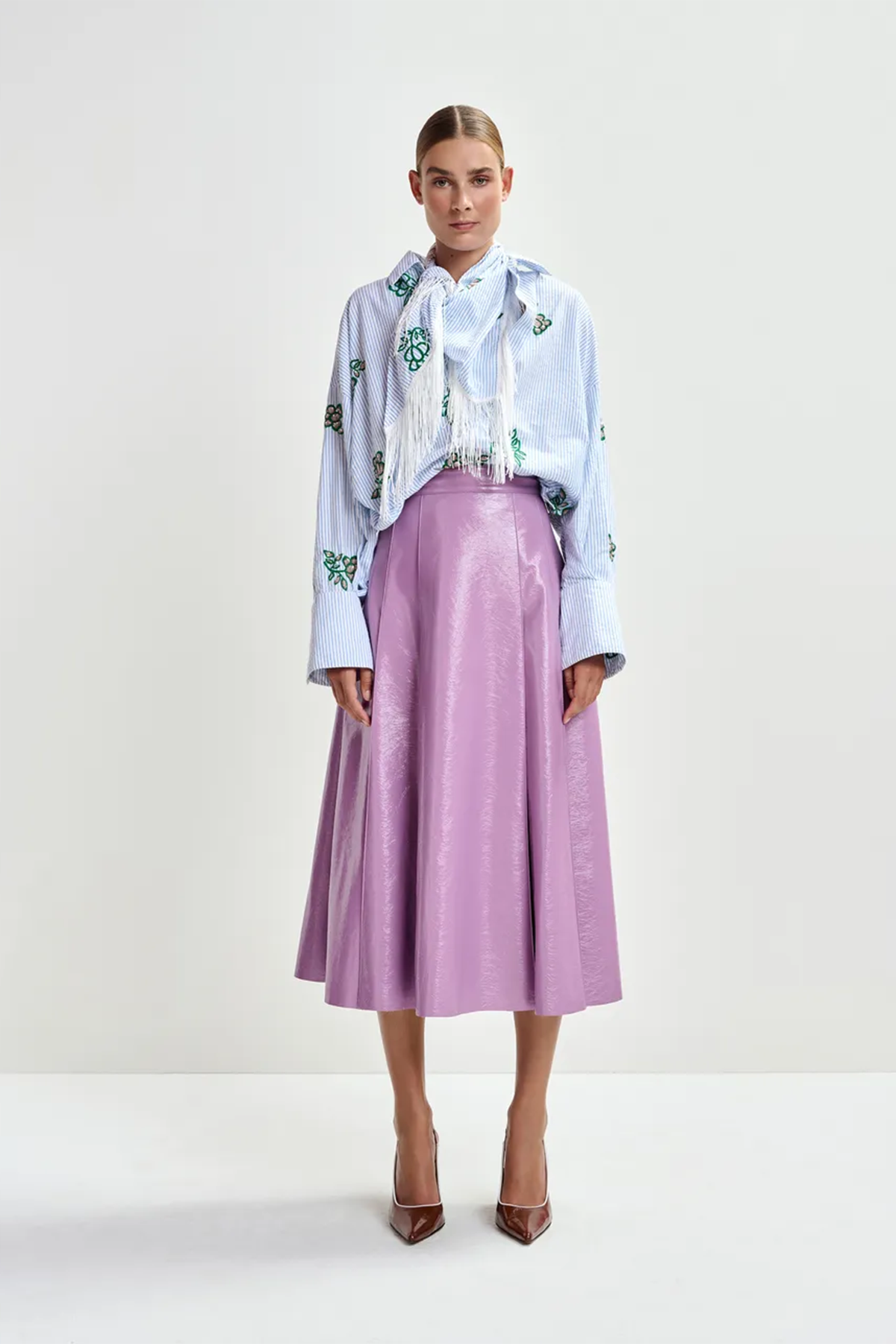 Essentiel Antwerp Damen Rock aus Kunstleder Jib Lila LILA Bild 2