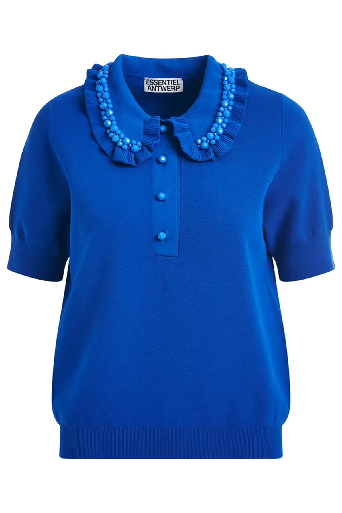 Essentiel Antwerp Damen Strickpolo Jewelry Blau LILA Bild 1