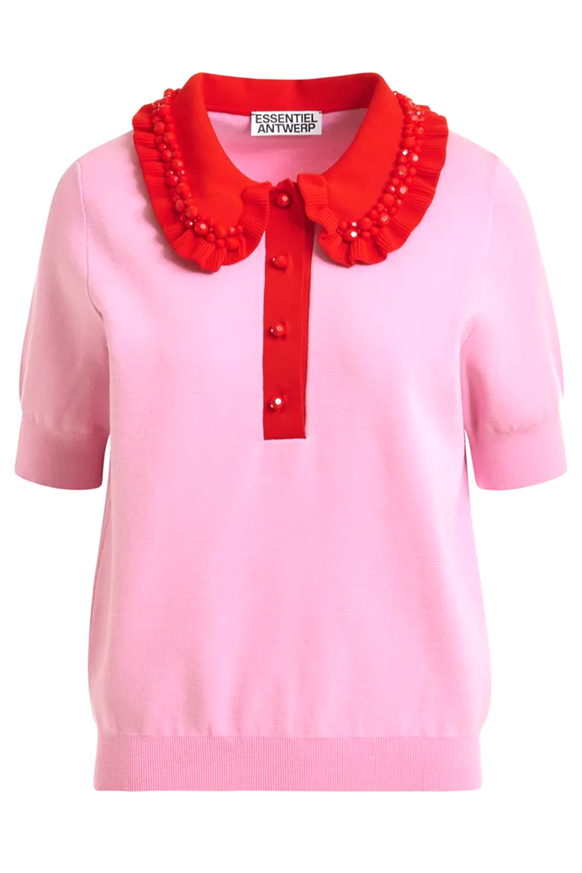 Essentiel Antwerp Damen Strickpolo Jewelry Rosa ROSA Bild 1