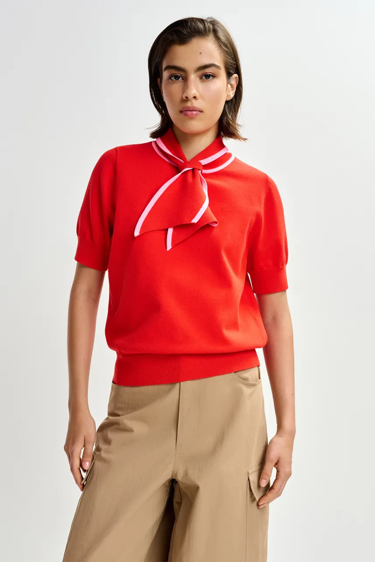 Essentiel Antwerp Damen Strickpolo Jonda Rot ORANGE Bild 3