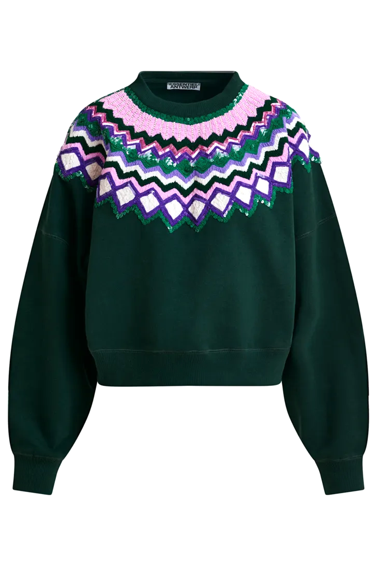 Essentiel Antwerp Damen Sweatshirt Issu Dunkelgrün Combo1 Paula's Choice I1PC Bild 1