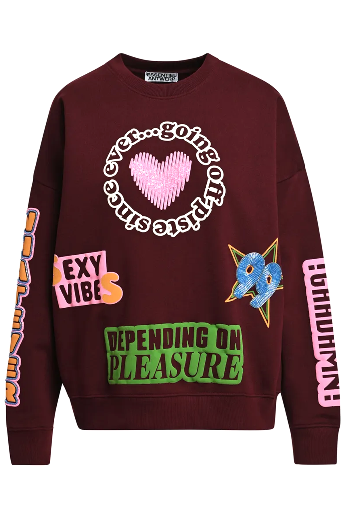 Essentiel Antwerp Damen Sweatshirt Kampus Burgund DUNKELROT Bild 1