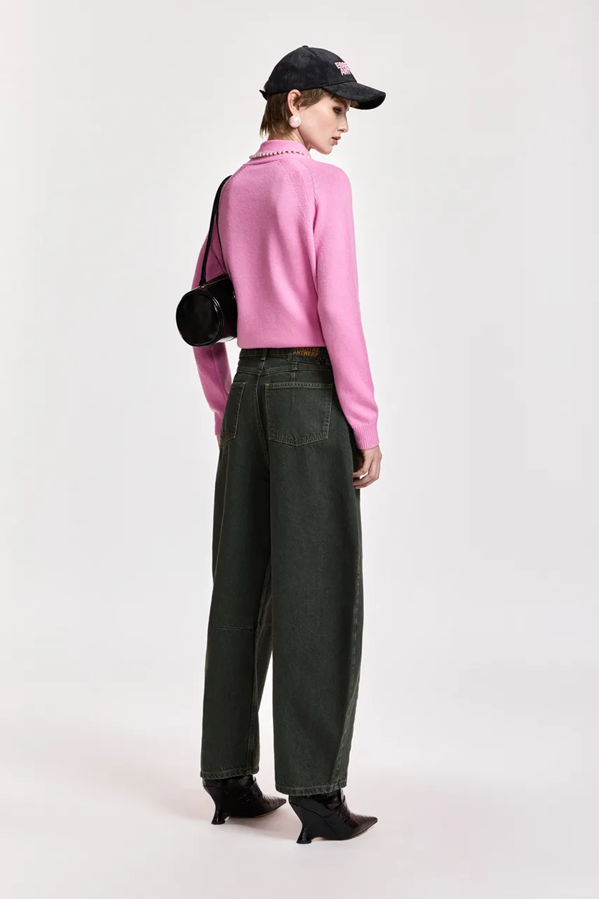 Essentiel Antwerp Damen Wolle-Kaschmir-Pullover mit Schleifenkragen Kasa Rosa ROSA Bild 3