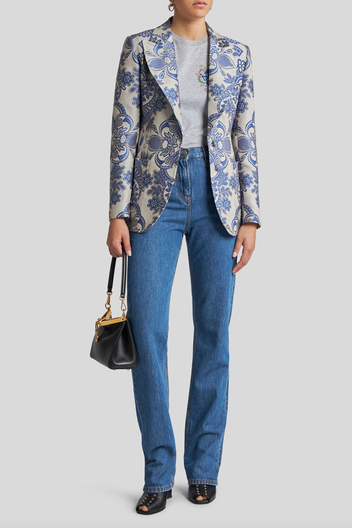 Etro Damen Jacquard-Blazer Navyblau BLAU Bild 2
