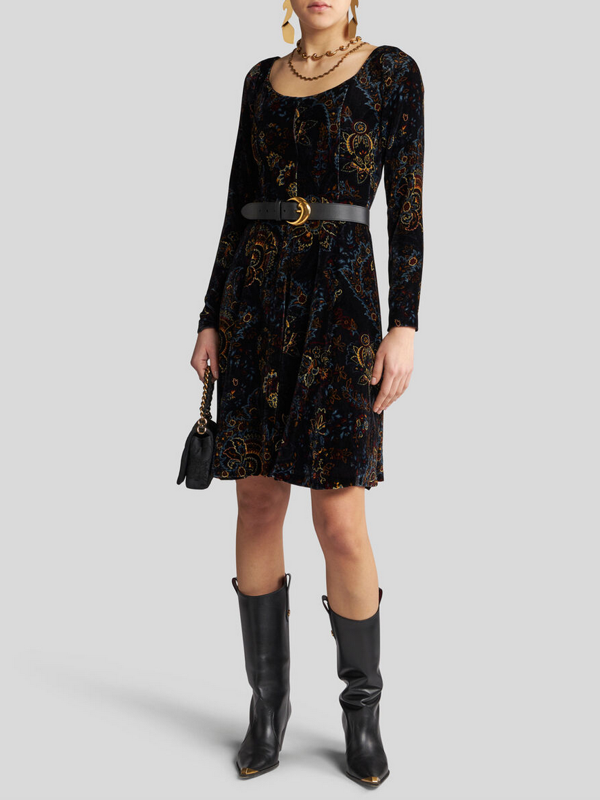 Etro Damen Kleid aus Samt Schwarz SCHWARZ Bild 2