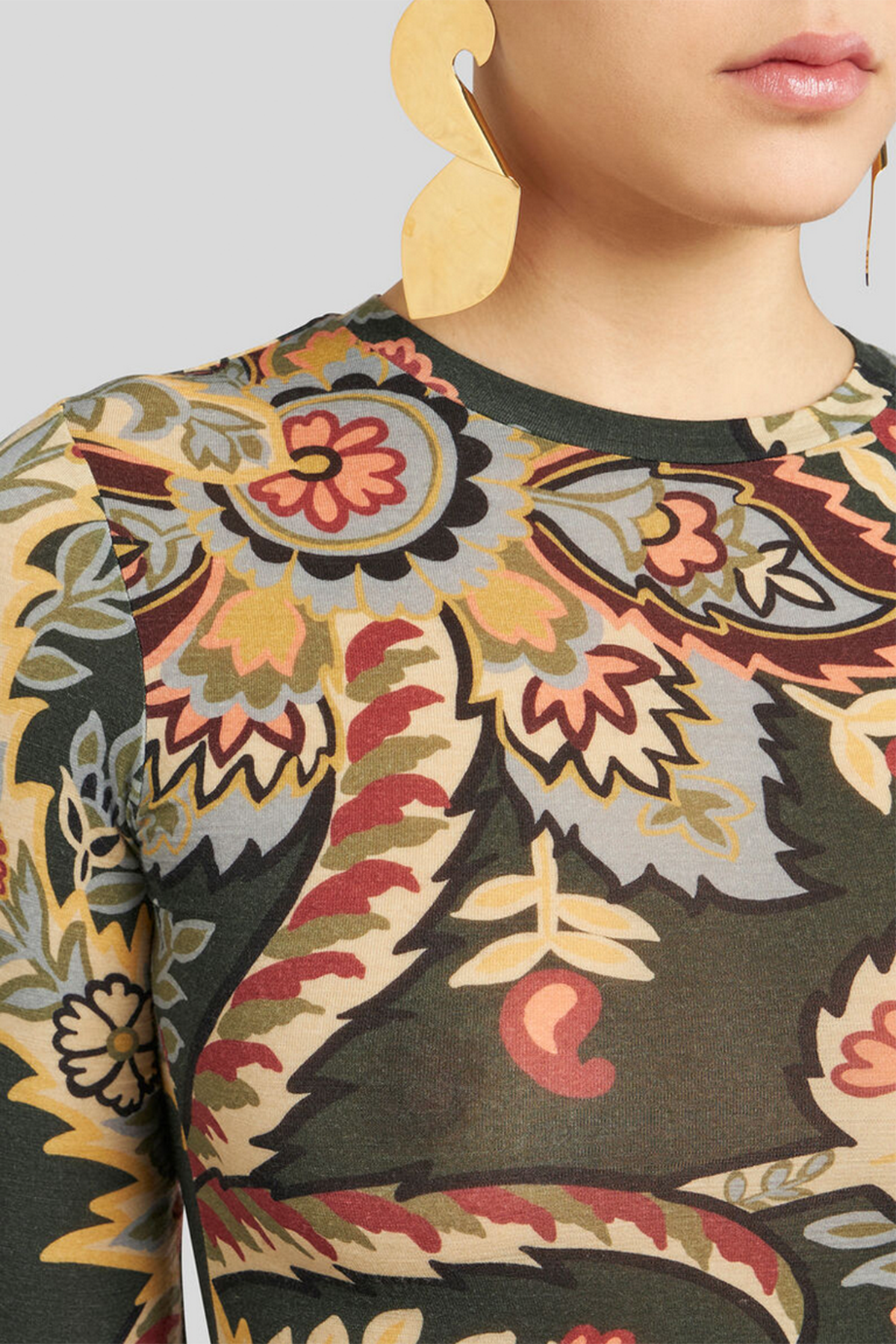 Etro Damen Longsleeve Dunkelgrün SCHWARZ Bild 4