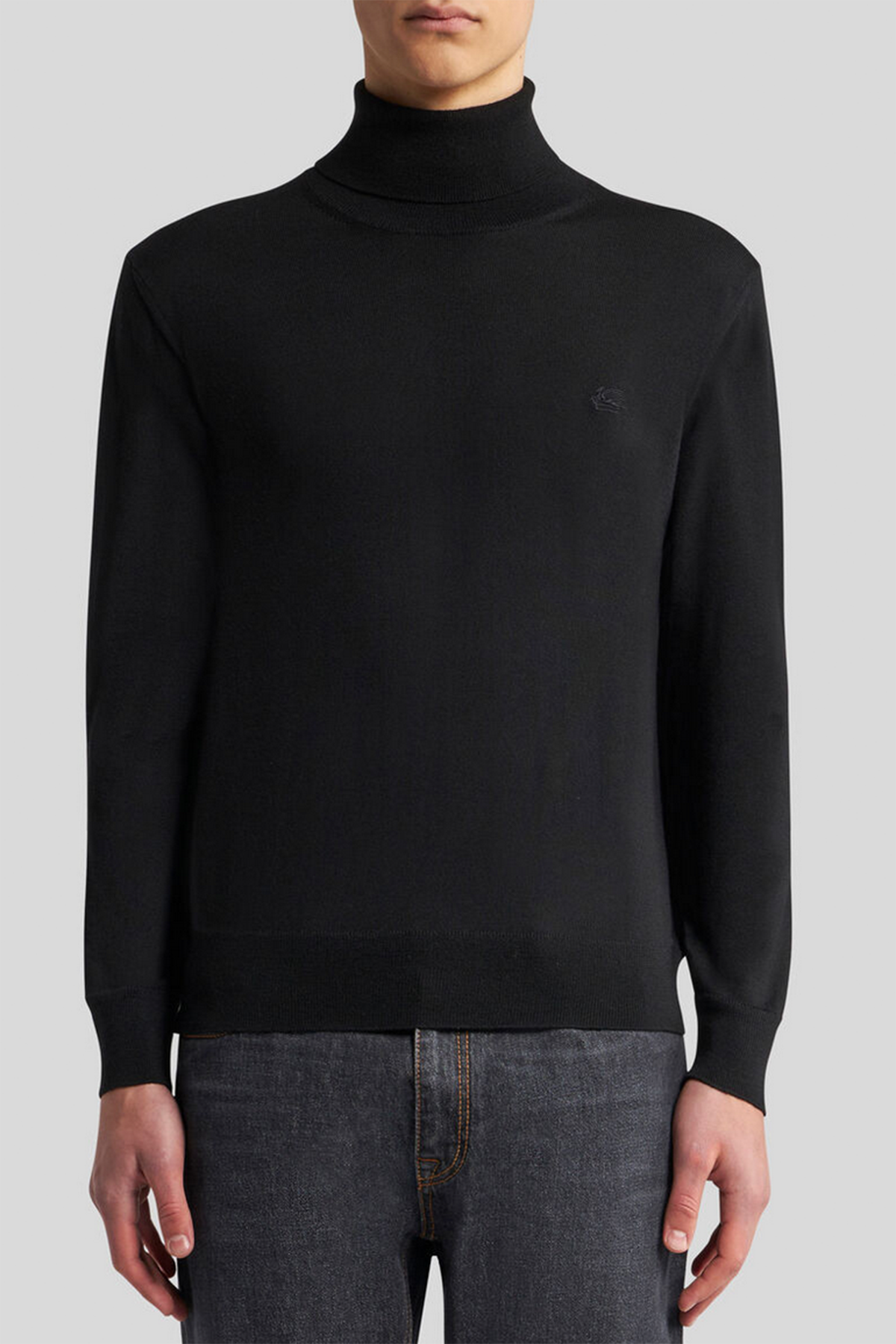 Etro Strickpullover mit T-Neck Schwarz SCHWARZ SCHWARZ Bild 2