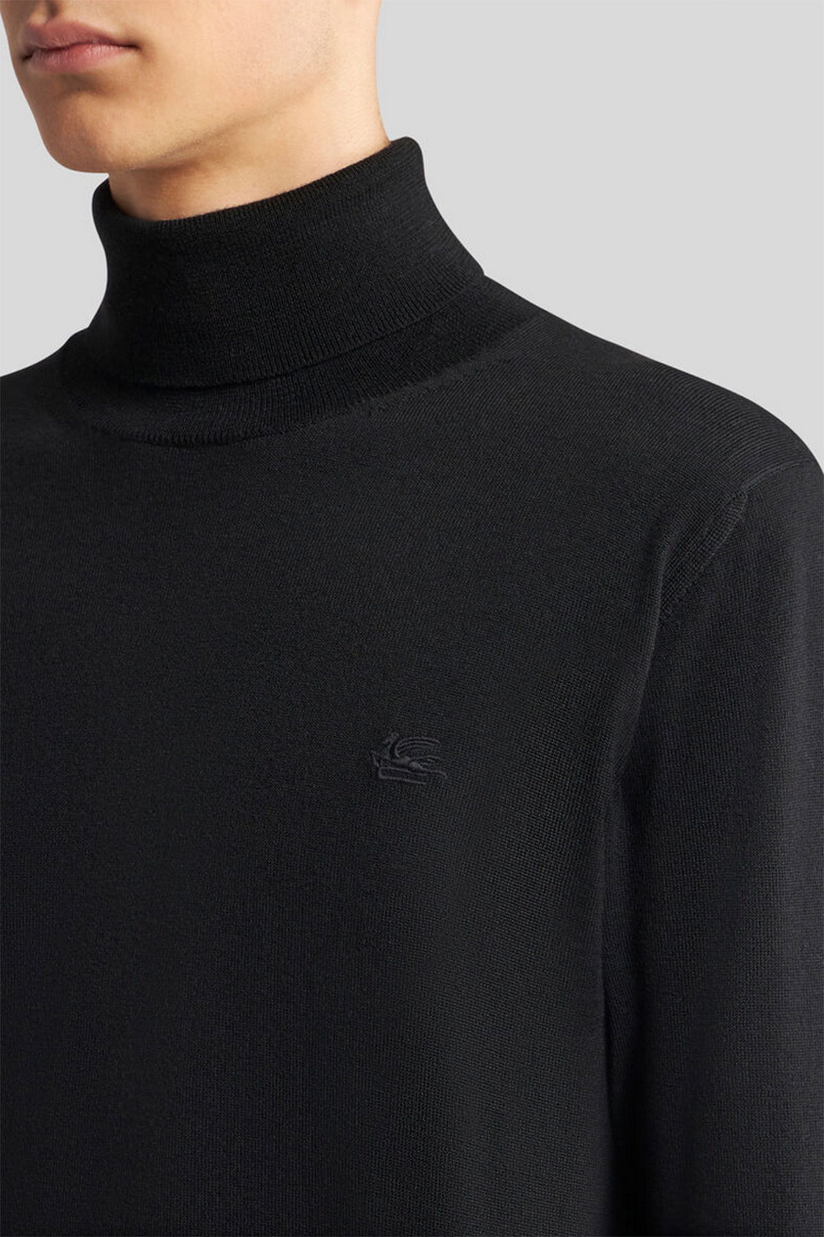 Etro Strickpullover mit T-Neck Schwarz SCHWARZ SCHWARZ Bild 4