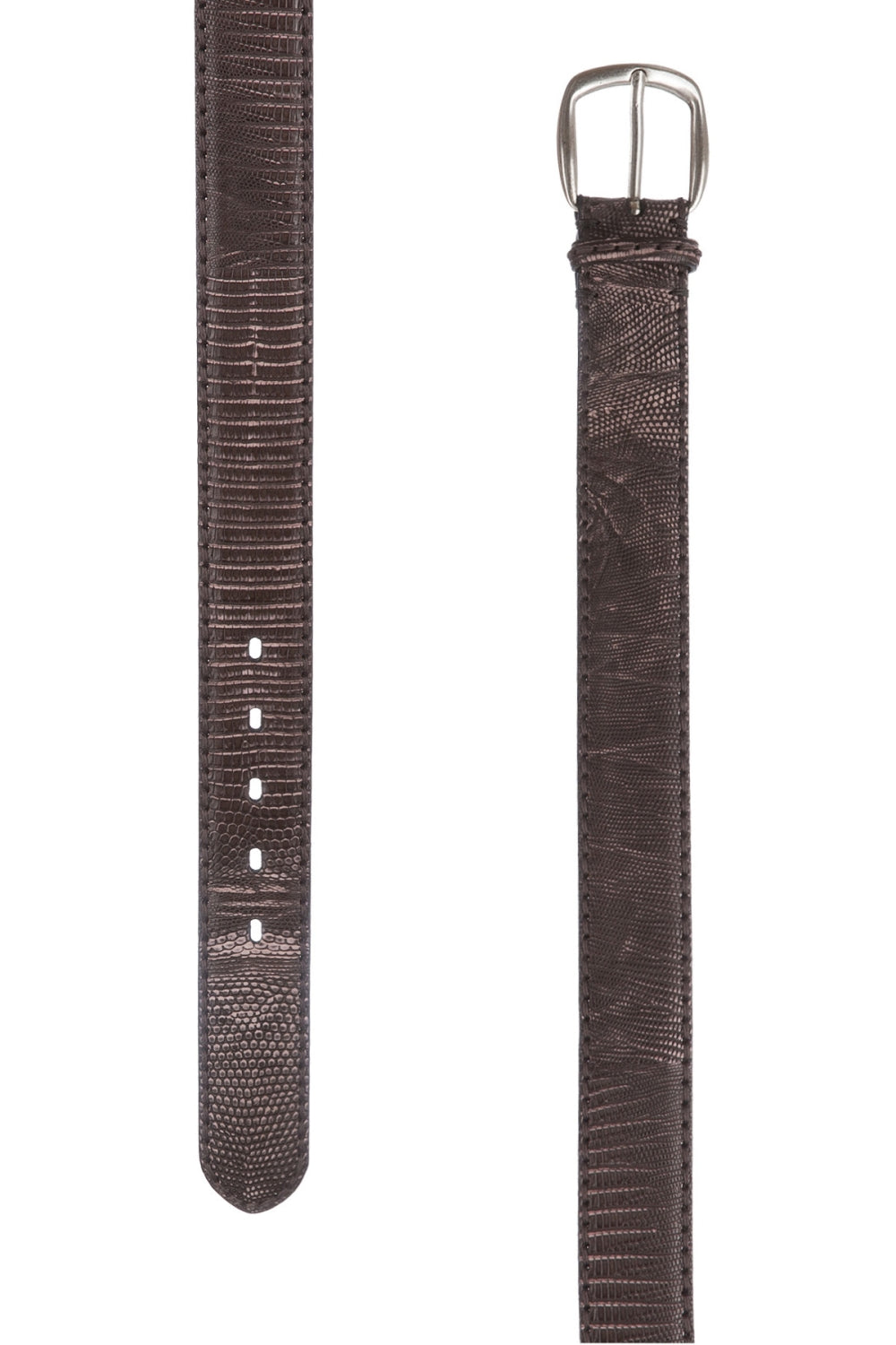 Fausto Colato Herren Gürtel aus Krokodilleder Dunkelbraun BRAUN Bild 1