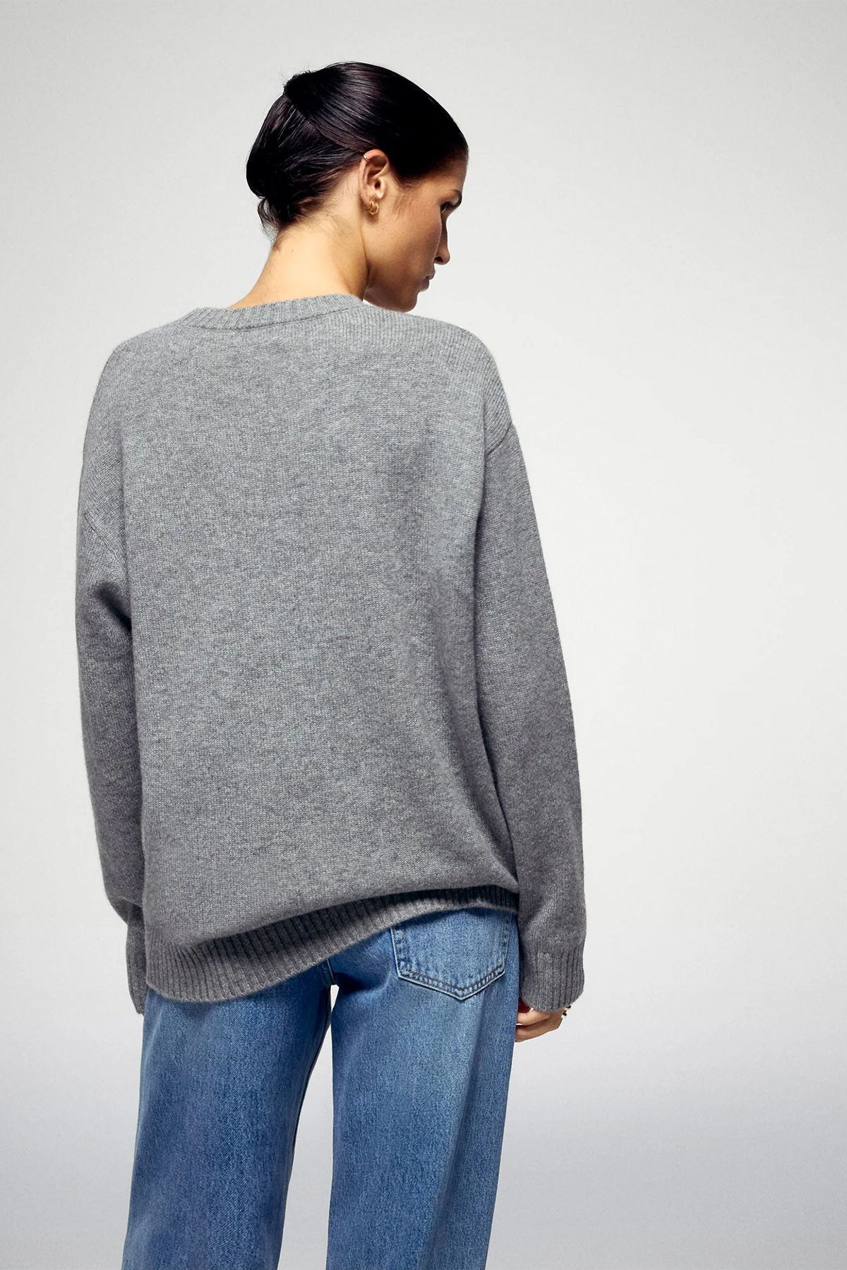 FROM FUTURE Damen Kaschmirpullover Grau 1501 GRIS CHINE FONCE Bild 3