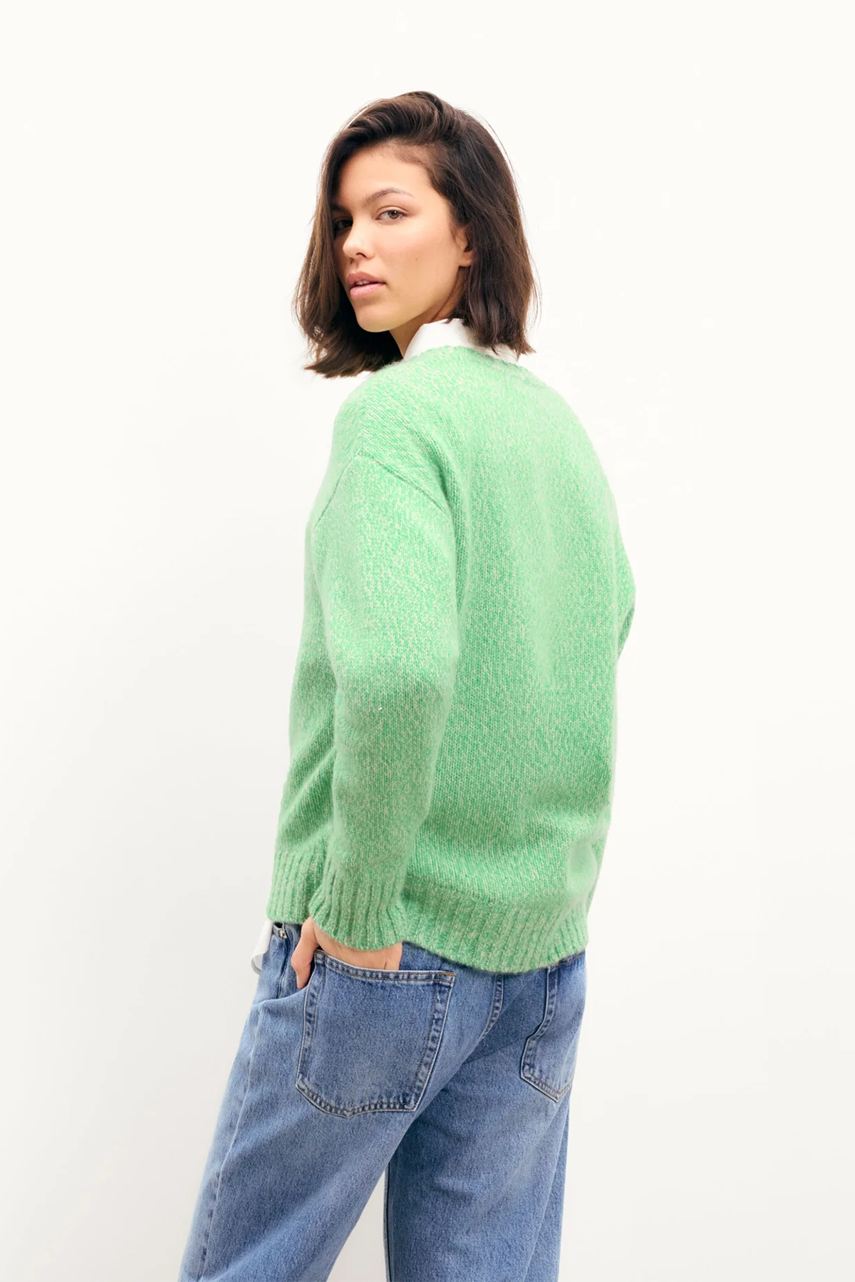 FROM FUTURE Damen Kaschmirpullover Hellgrün HELLGRÜN Bild 3