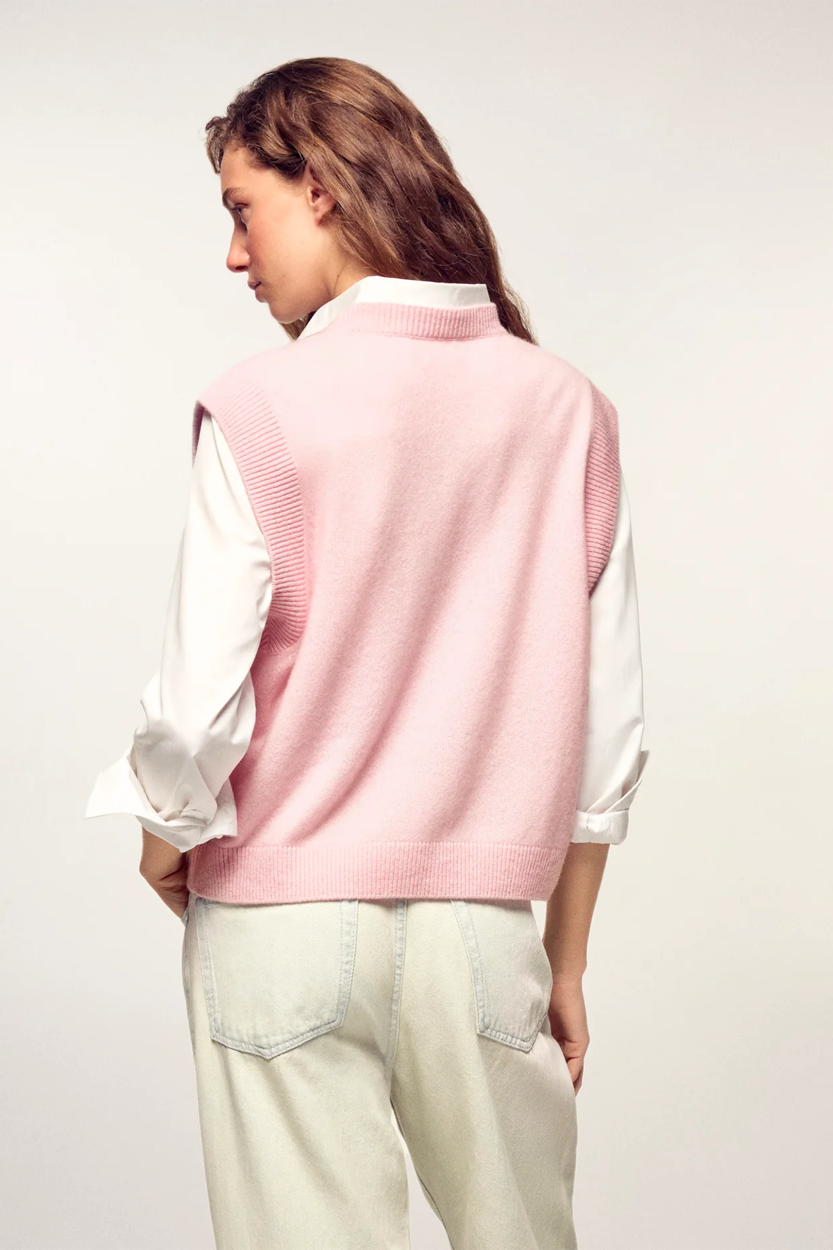 FROM FUTURE Damen Kaschmirpullunder mit Herz Rosa ROSA Bild 3