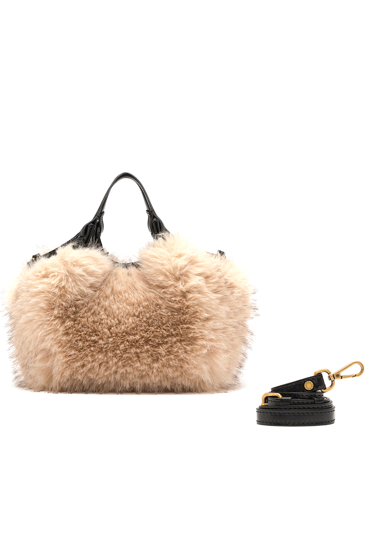 Gianni Chiarini Damen Handtasche Dua aus Kunstpelz Alabster ALABASTER Bild 3