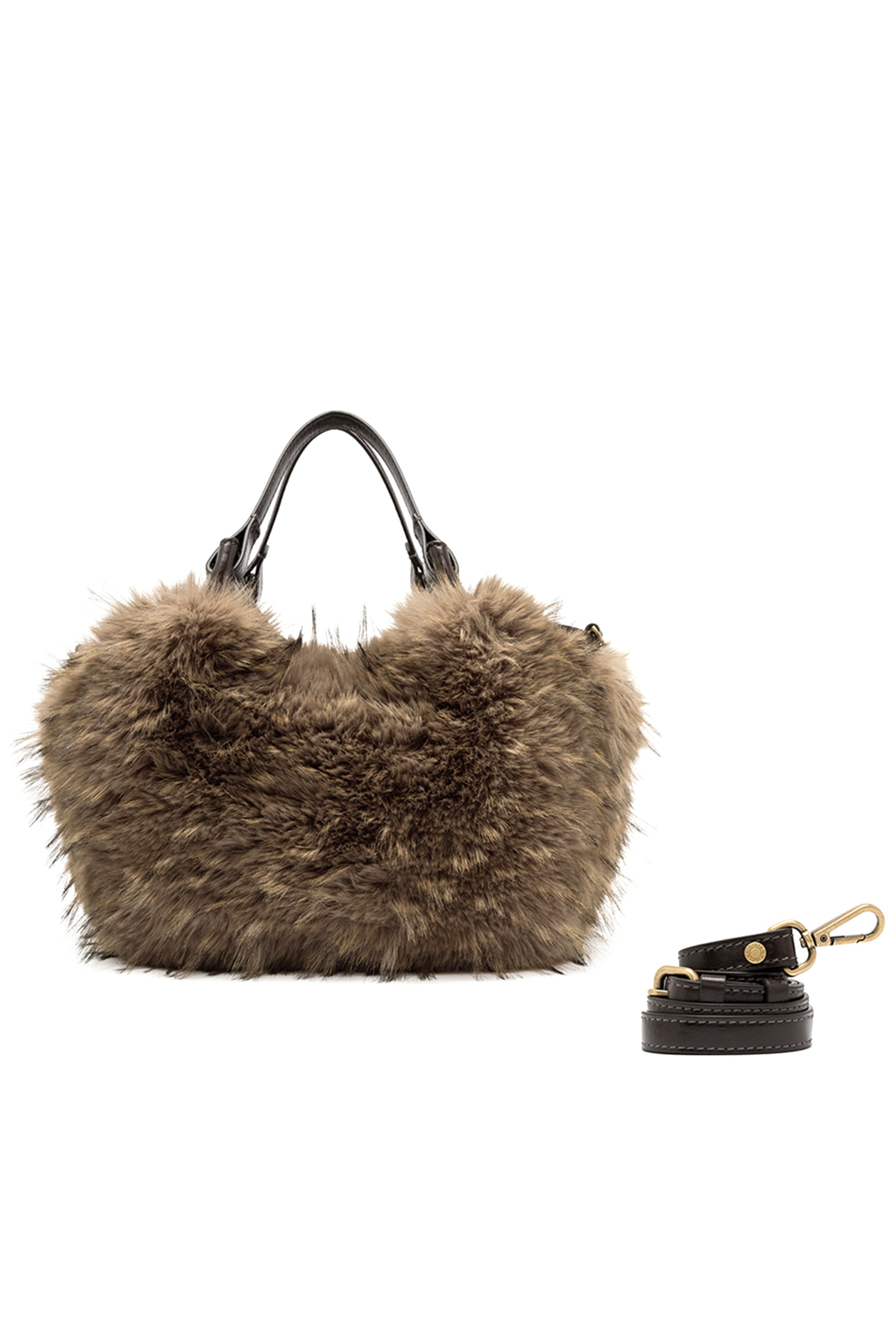 Gianni Chiarini Damen Handtasche Dua aus Kunstpelz Espresso BRAUN Bild 3