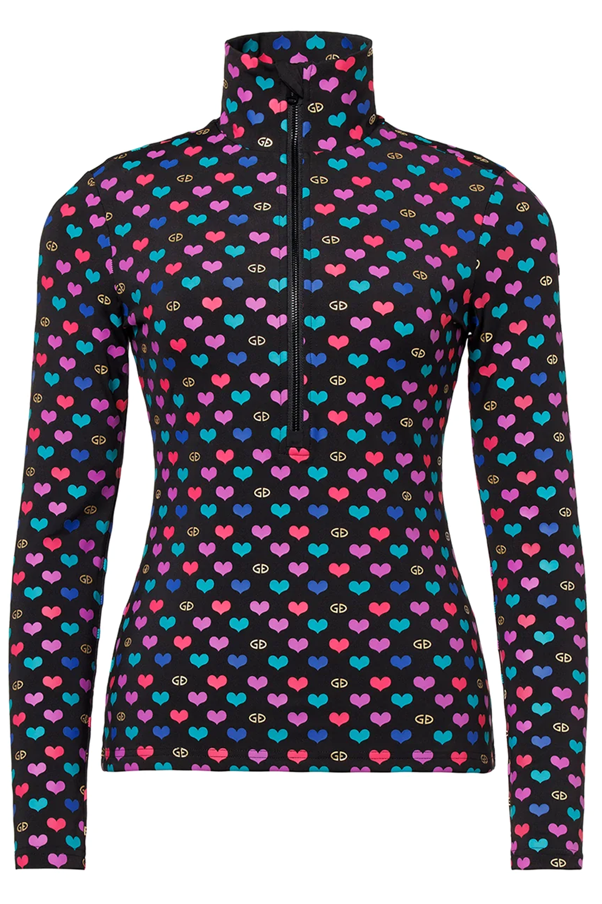 Goldbergh Damen Skishirt Cuori, Schwarz-Bunt SCHWARZ Bild 1