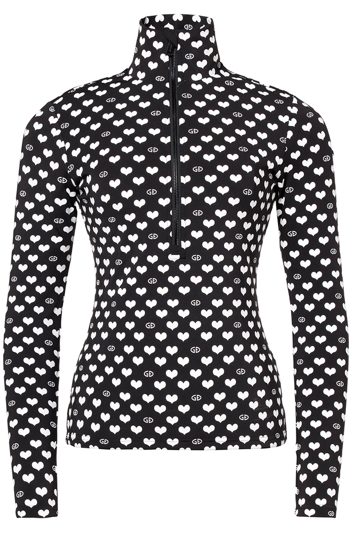 Goldbergh Damen Skishirt Cuori, Schwarz-Weiss 0025 cuori maschera Bild 1