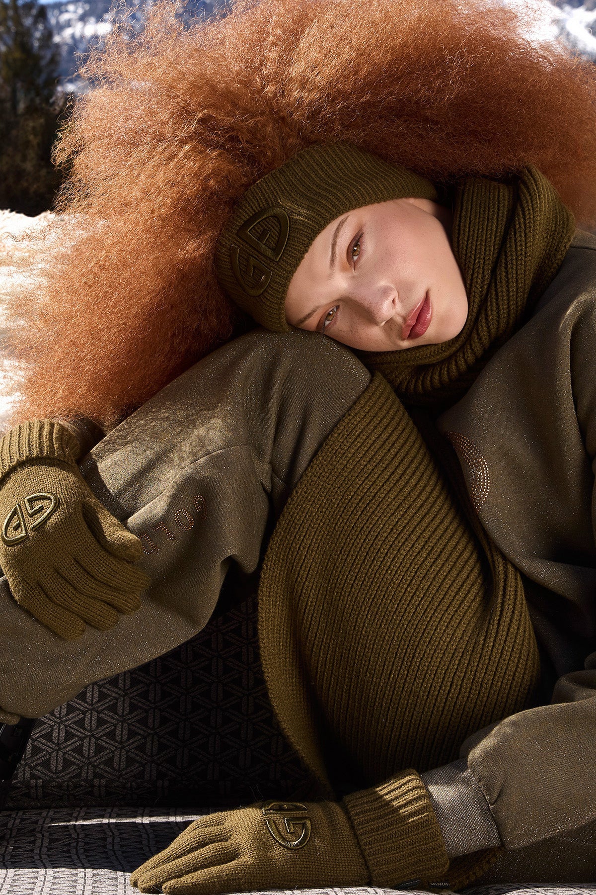 Goldbergh Damen Strickhandschuhe Vanity Olive OLIVE Bild 2