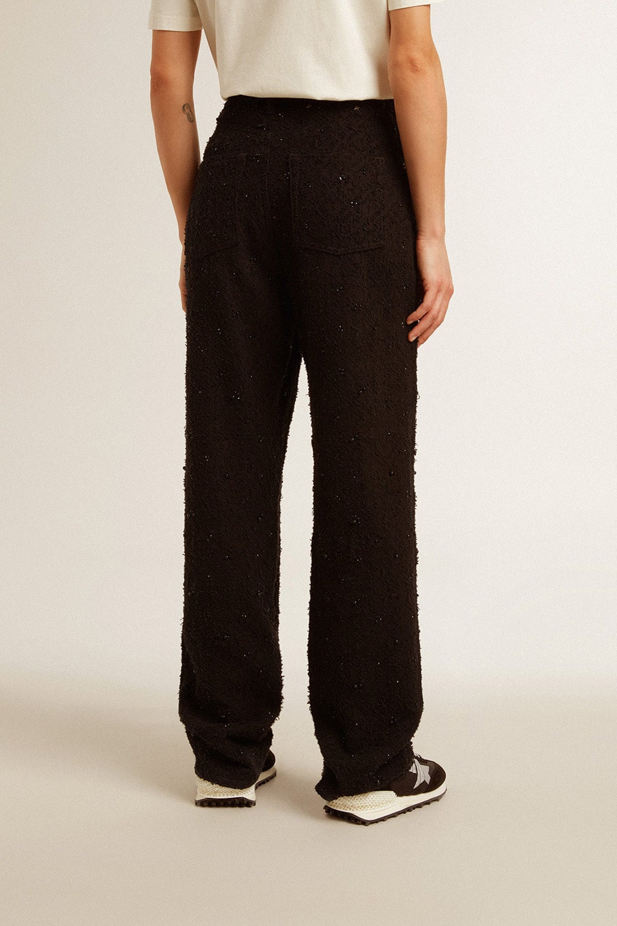 Golden Goose Damen Hose mit Kristallverzierung Schwarz SCHWARZ Bild 5