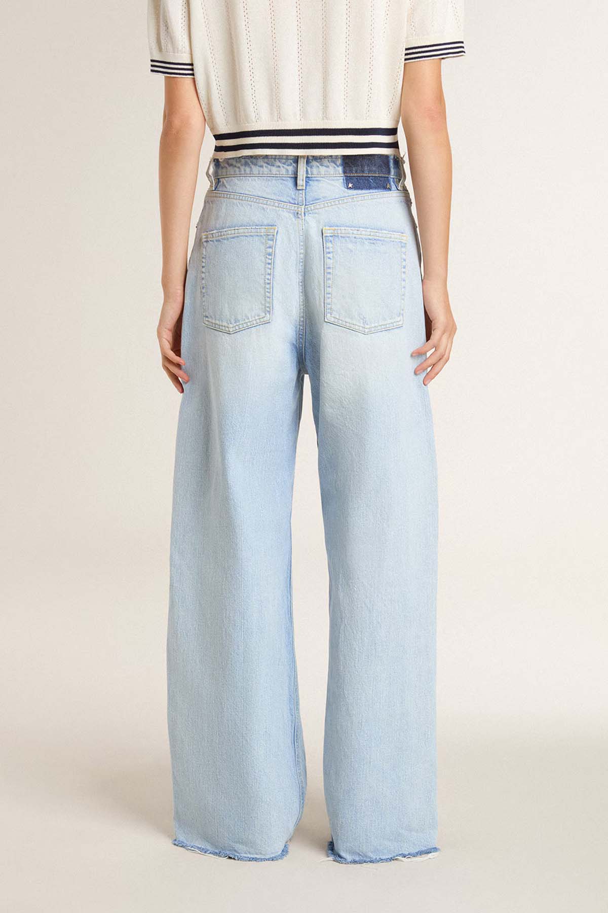 Golden Goose Damen Jeans in Lived-in-Optik Hellblau HELLBLAU Bild 4