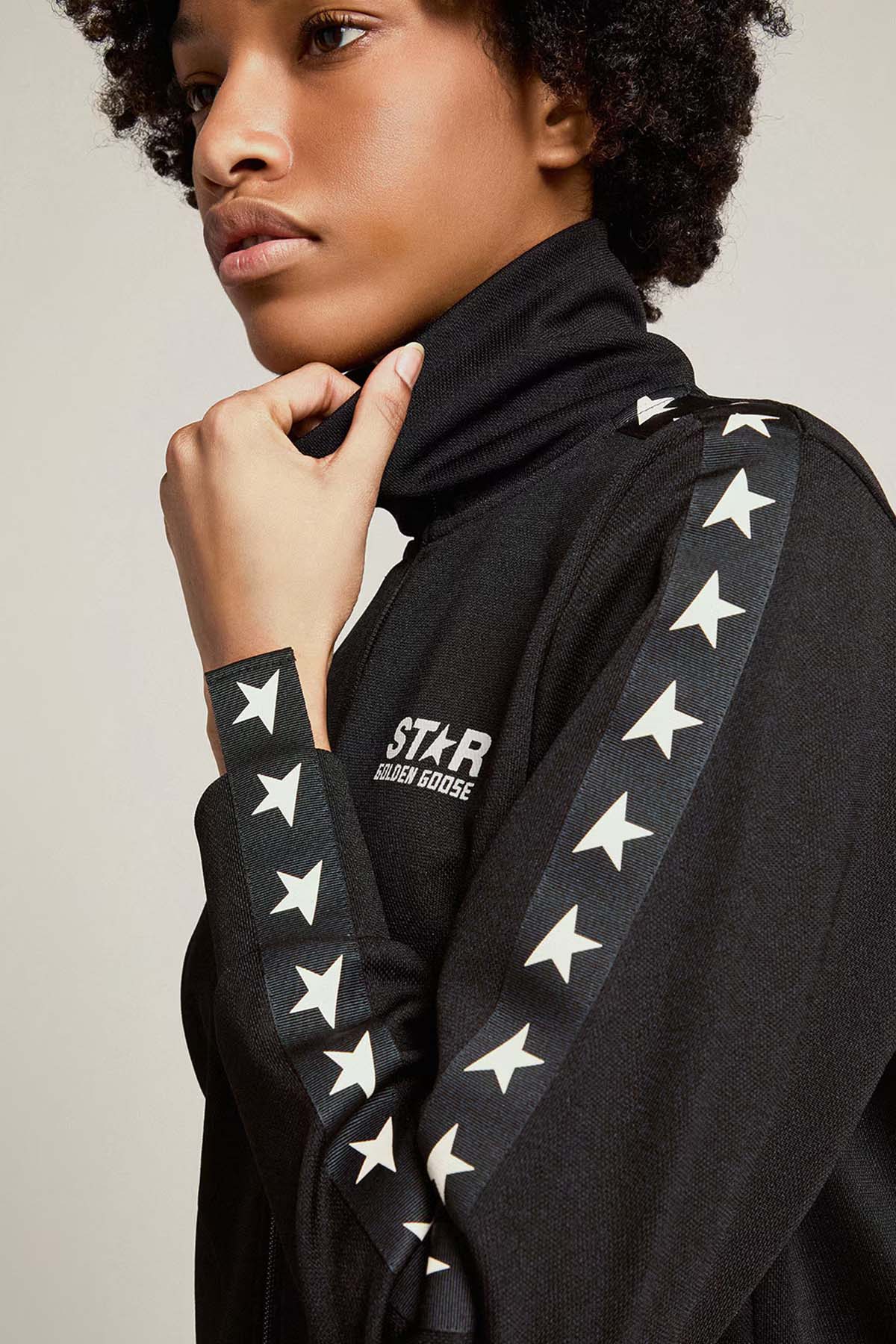 Golden Goose Damen Sweatjacke mit Sternen Schwarz SCHWARZ Bild 4