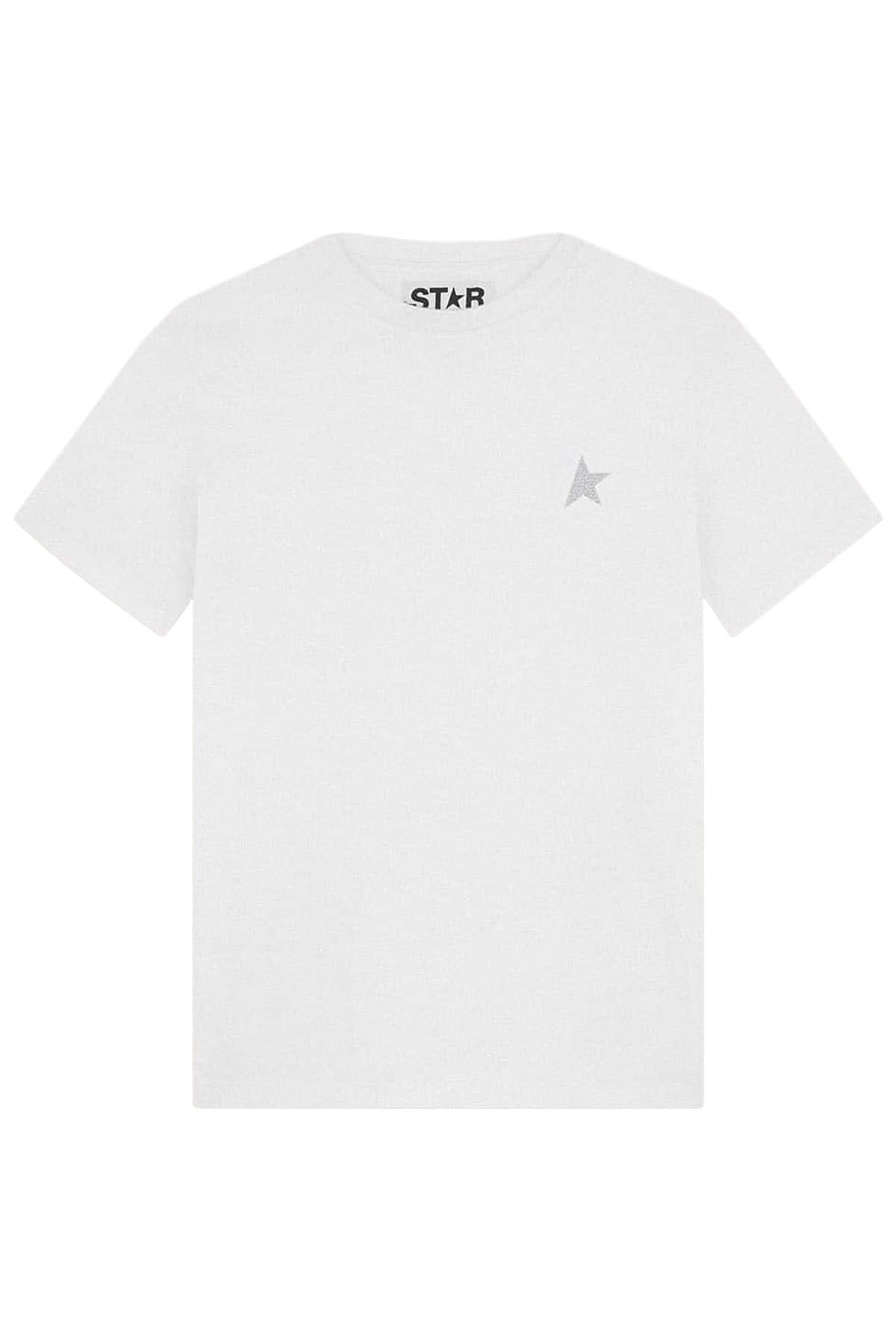 Golden Goose Damen T-Shirt Small Star Glitter Weiss WEISS Bild 1