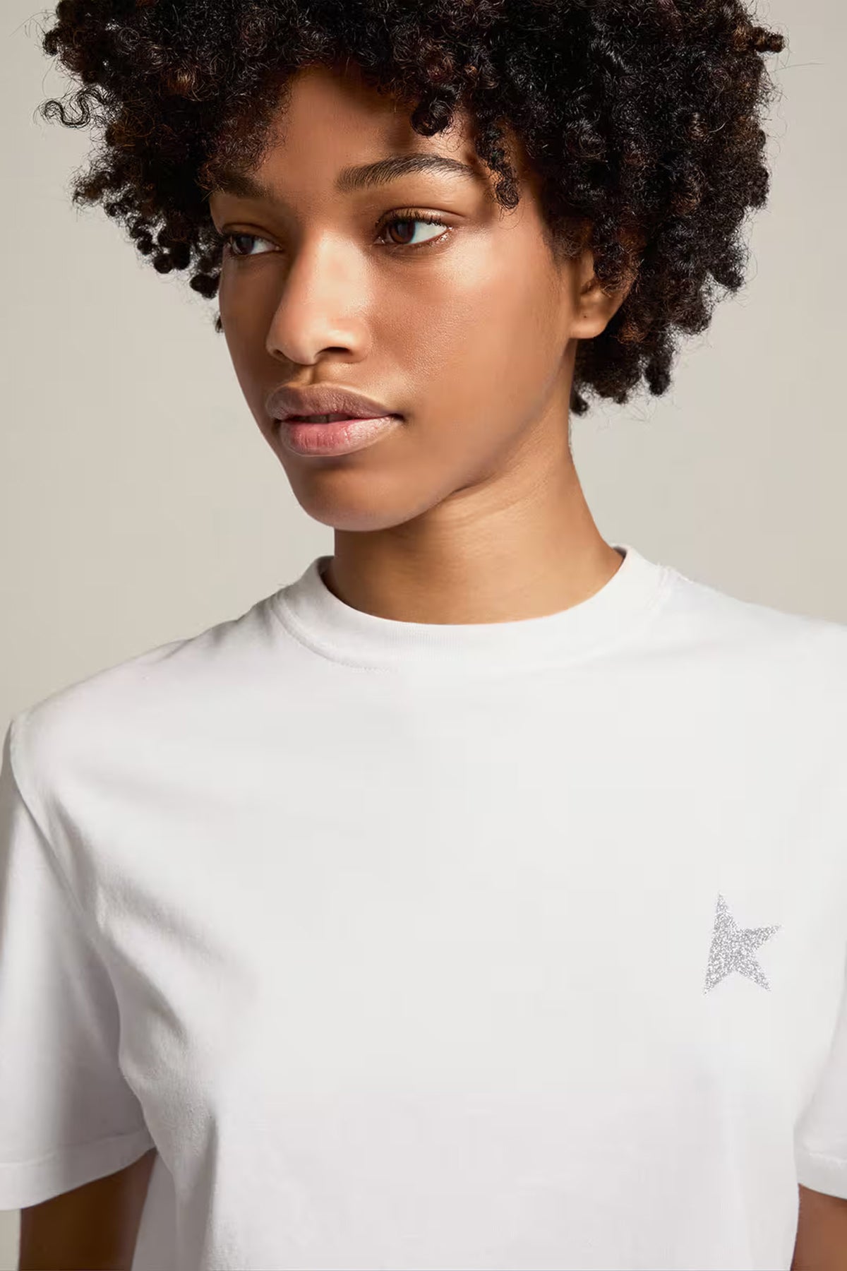 Golden Goose Damen T-Shirt Small Star Glitter Weiss WEISS Bild 3