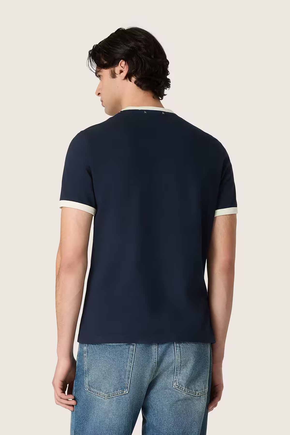 Golden Goose Herren Slim T-Shirt Blue/Heritage White MARINE-BLAU Bild 4